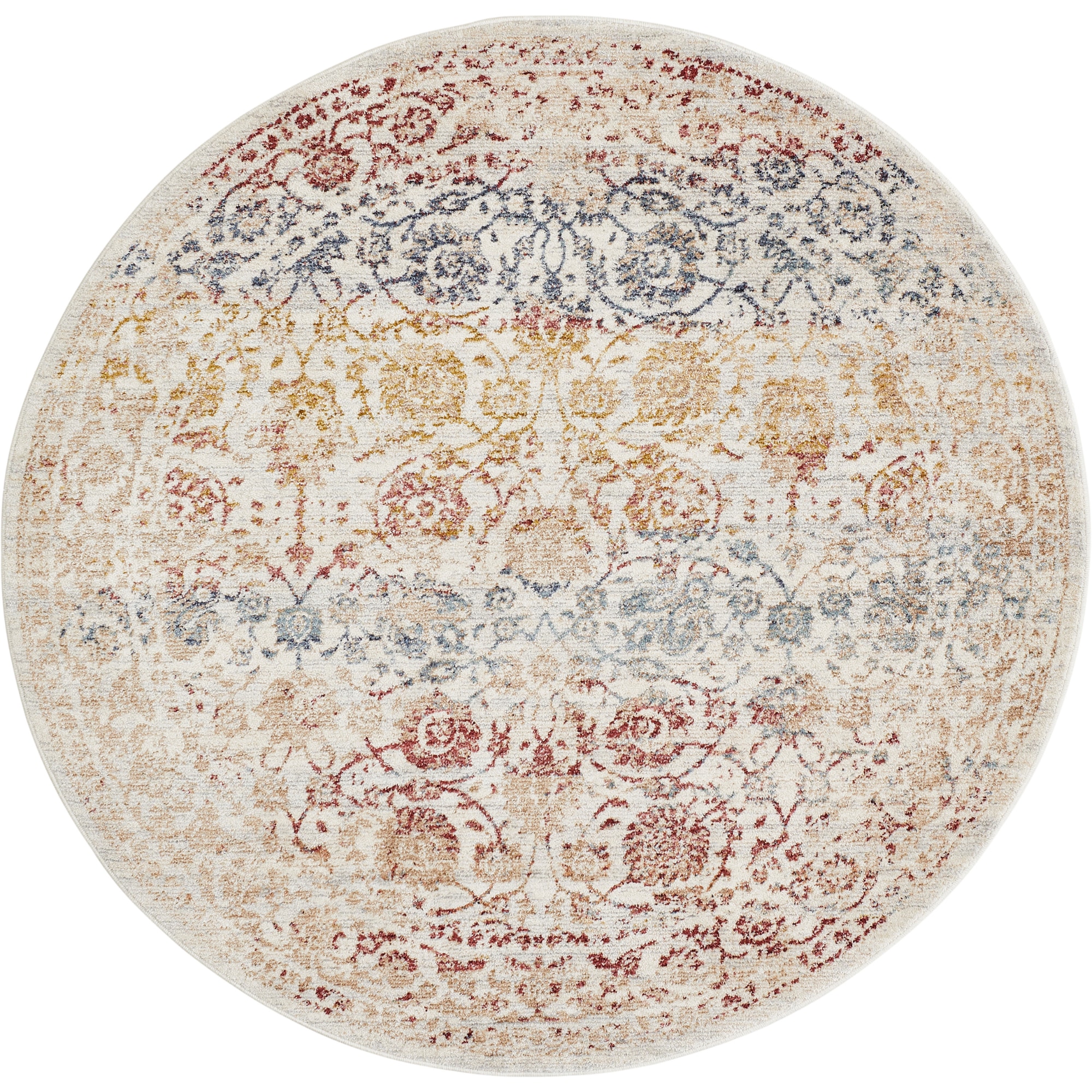 LUXOR living Teppich »Rocco«, rund, 11 mm Höhe, Vintage-Look, florales Design, Wohnzimmer, Schlafzimmer