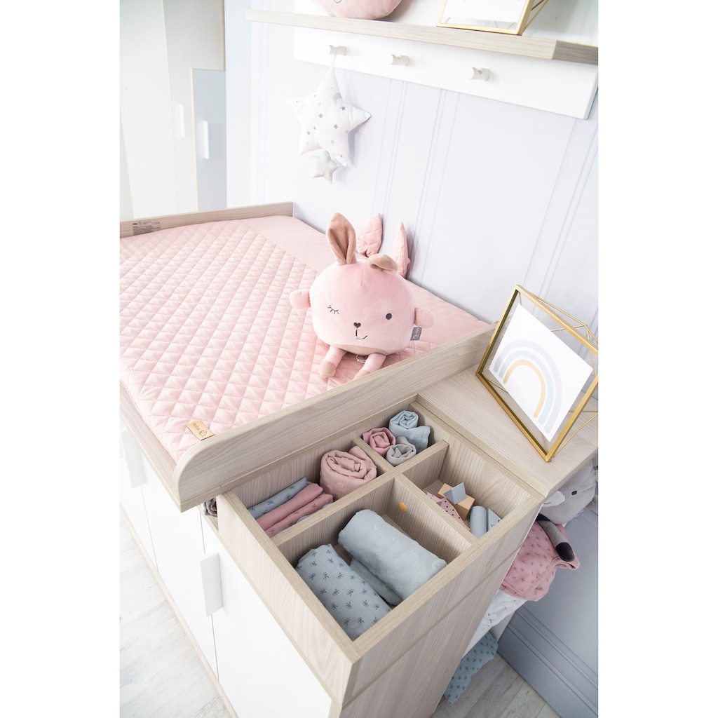 roba® Babyzimmer-Komplettset »Olaf«, (Set, 3 St., Kinderbett, Wickelkommode, Kleiderschrank), mit Kinderbett, Schrank und Wickelkommode