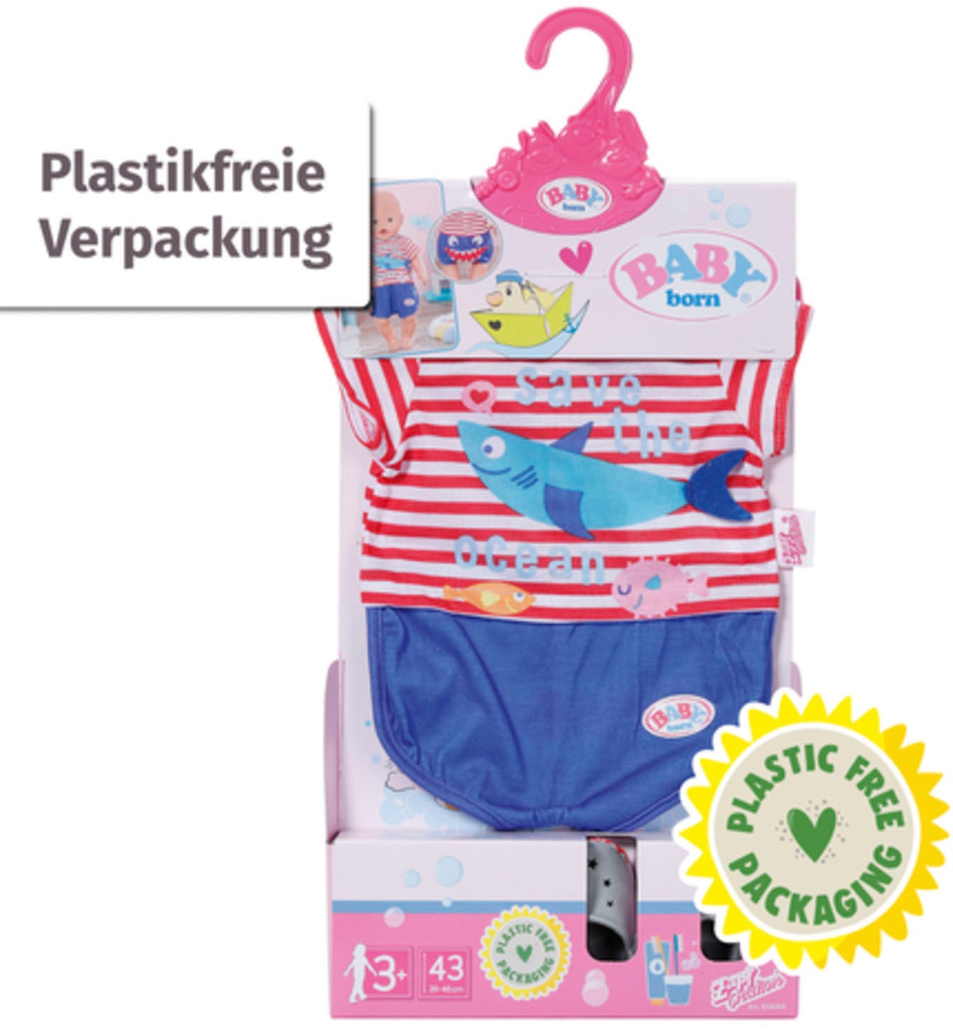 Baby Born Puppenkleidung »Bath Pyjamas & Clogs blau, 43 cm«