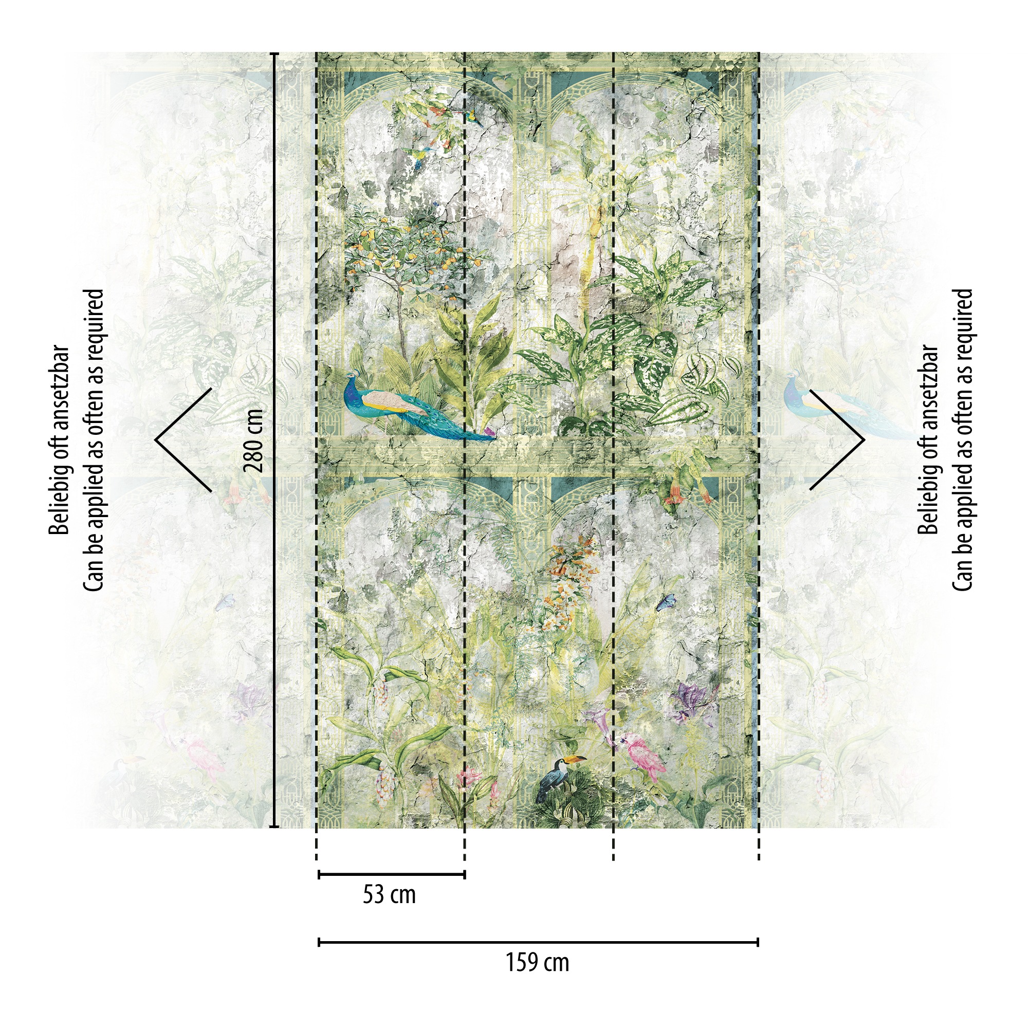 living walls Fototapete »Fototapete Vintage-Optik«, matt, Vliestapete Floral Pflanzen