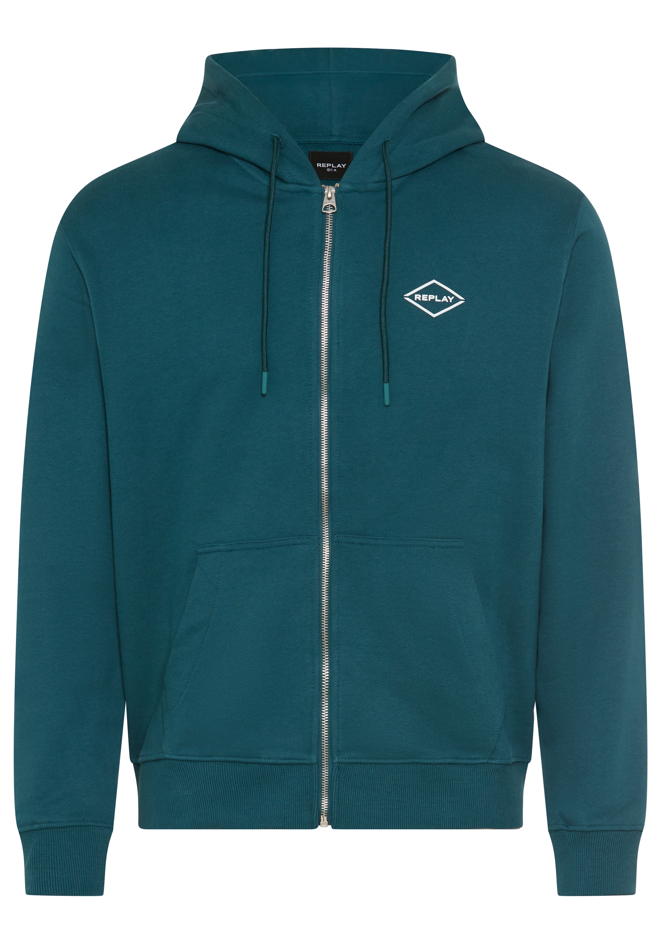 Replay Kapuzensweatjacke aus Baumwolle, Regular Fit