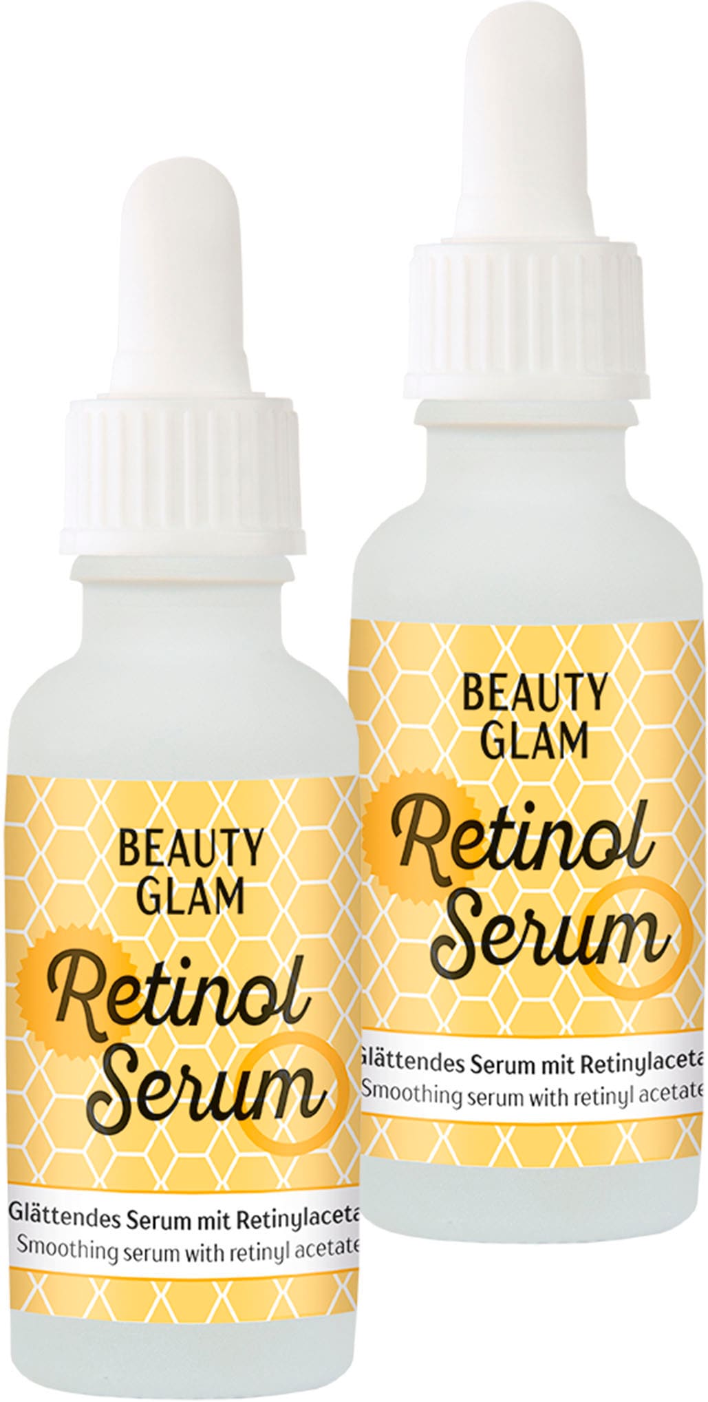 BEAUTY GLAM Gesichtspflege-Set »Retinol Serum«, (2 tlg.), Anti-Aging-Wirkung, reduziert Falten und Unreinheiten.