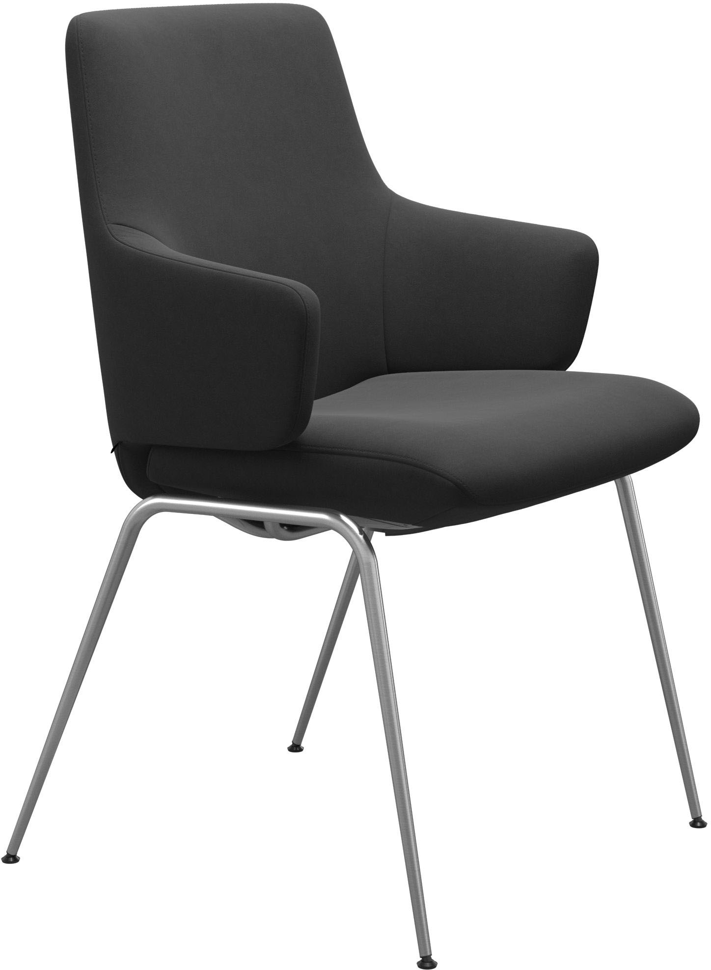 Stressless® Polsterstuhl »Laurel«, Microfaser DINAMICA, Low Back mit Armlehne, Größe L, mit Beinen aus Stahl in Chrom glänzend