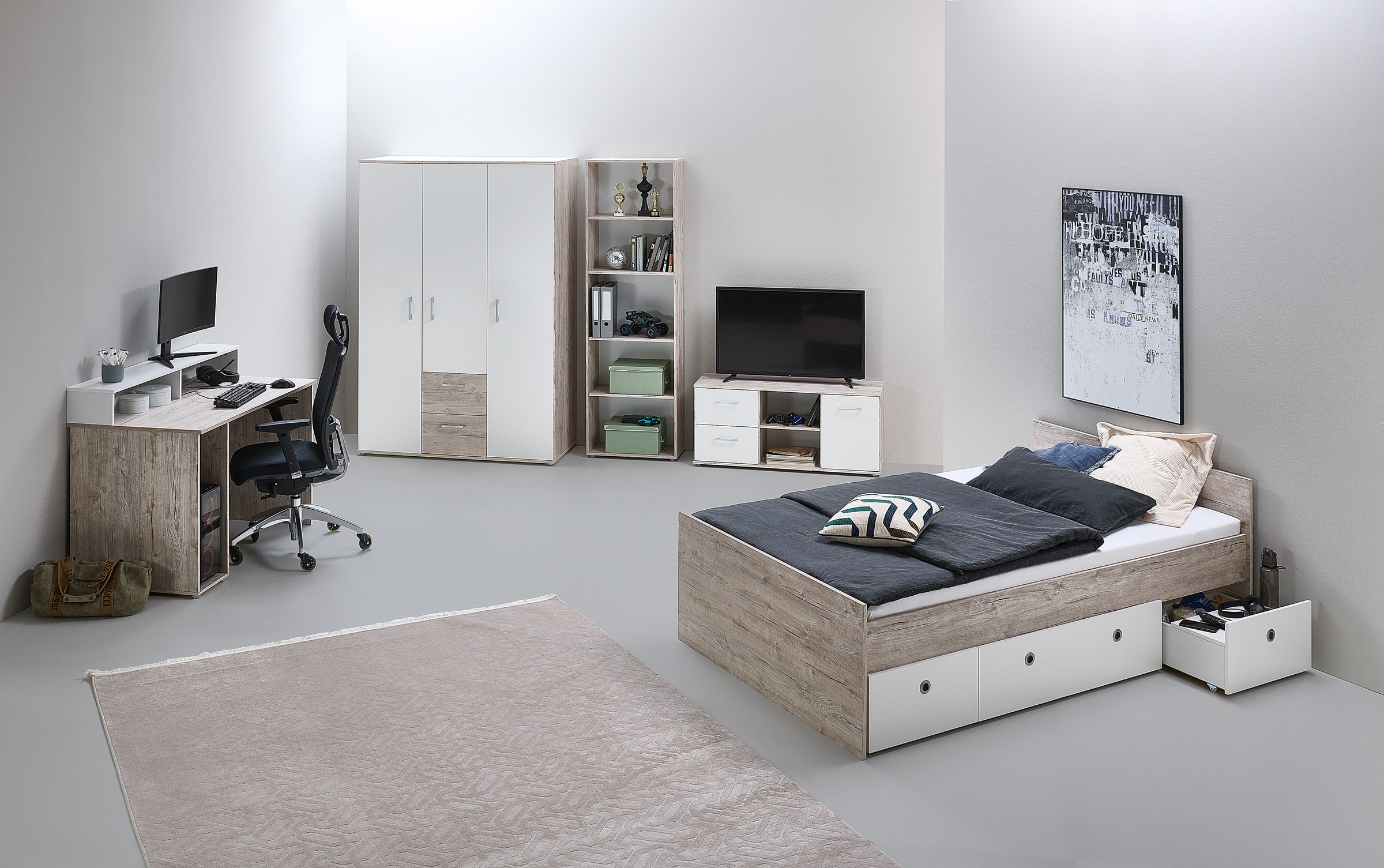 Home affaire Gamingtisch »Gaming Schreibtisch »Rieke«« 1 Stk. tlg. 1 Comput günstig online kaufen