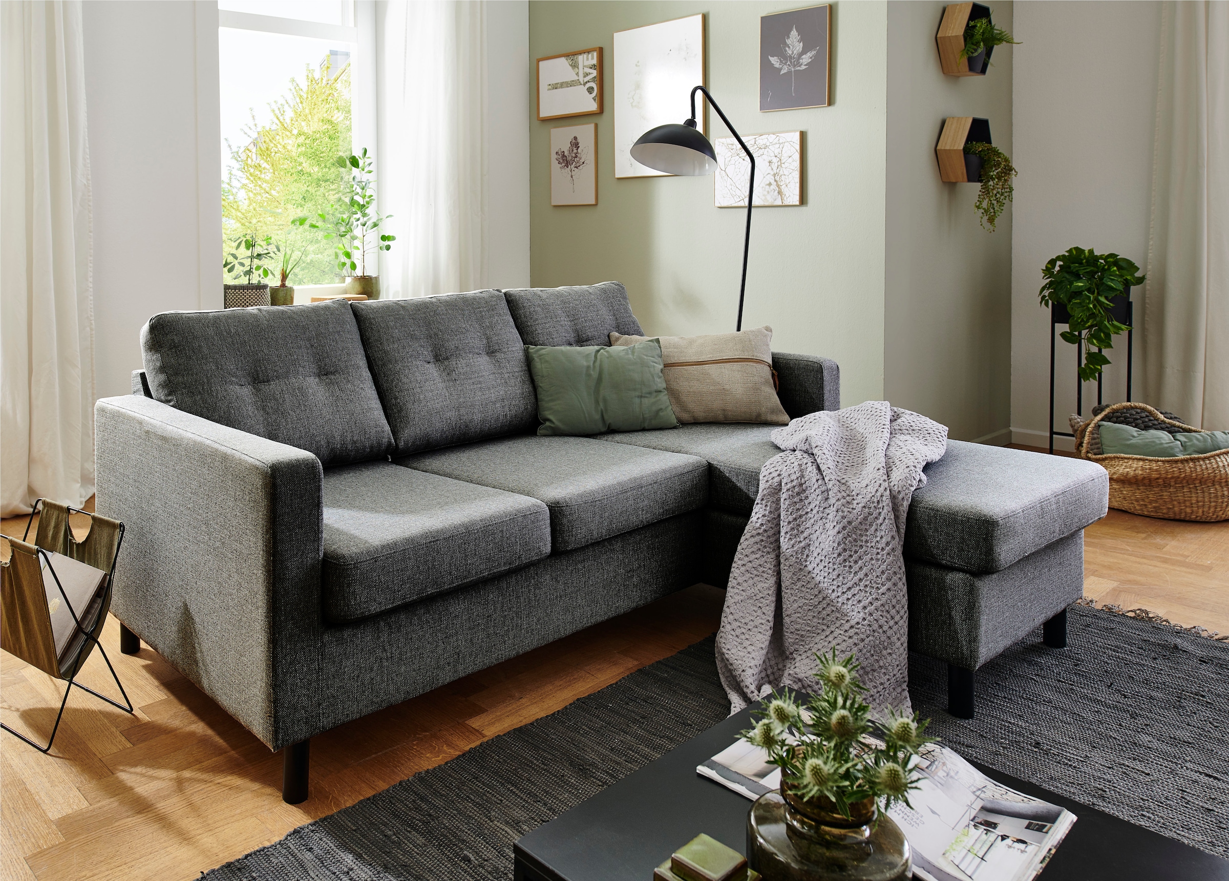 ATLANTIC home collection Ecksofa "Tea L-Form", Ecksofa, frei im Raum stellb günstig online kaufen