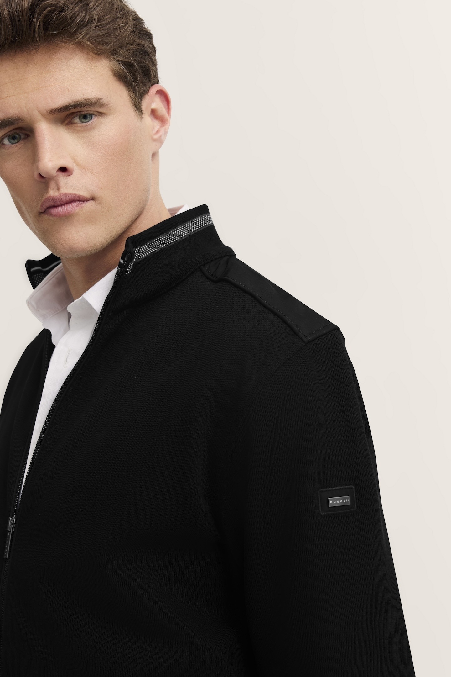 bugatti Sweatjacke, mit Stehkragen