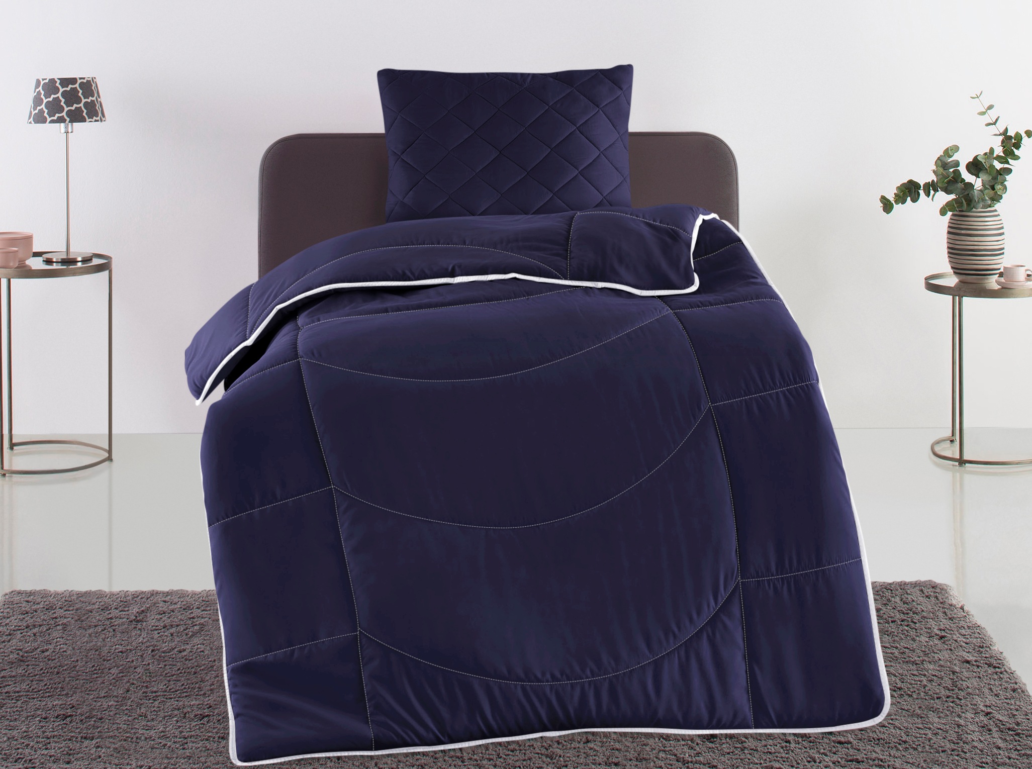 my home Steppbett + Kopfkissen »Microlux, Bettdecke 135x200 cm, 155x220 cm« günstig online kaufen