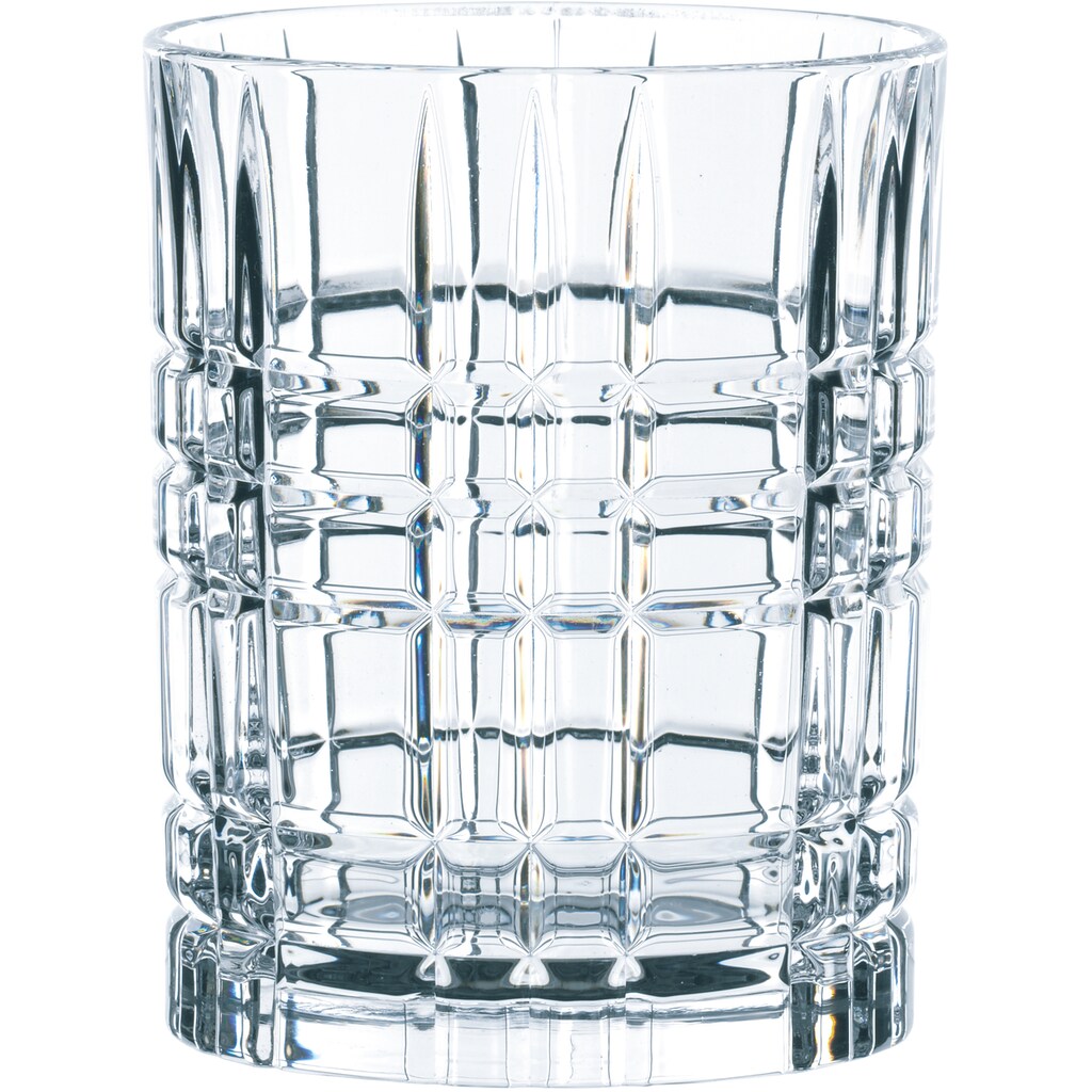 Nachtmann Whiskyglas »Tastes Good«, (Set, 9 tlg.), (4x Whiskybecher, 4x Glashalm, 1x Reinigungsbürste), 345 ml