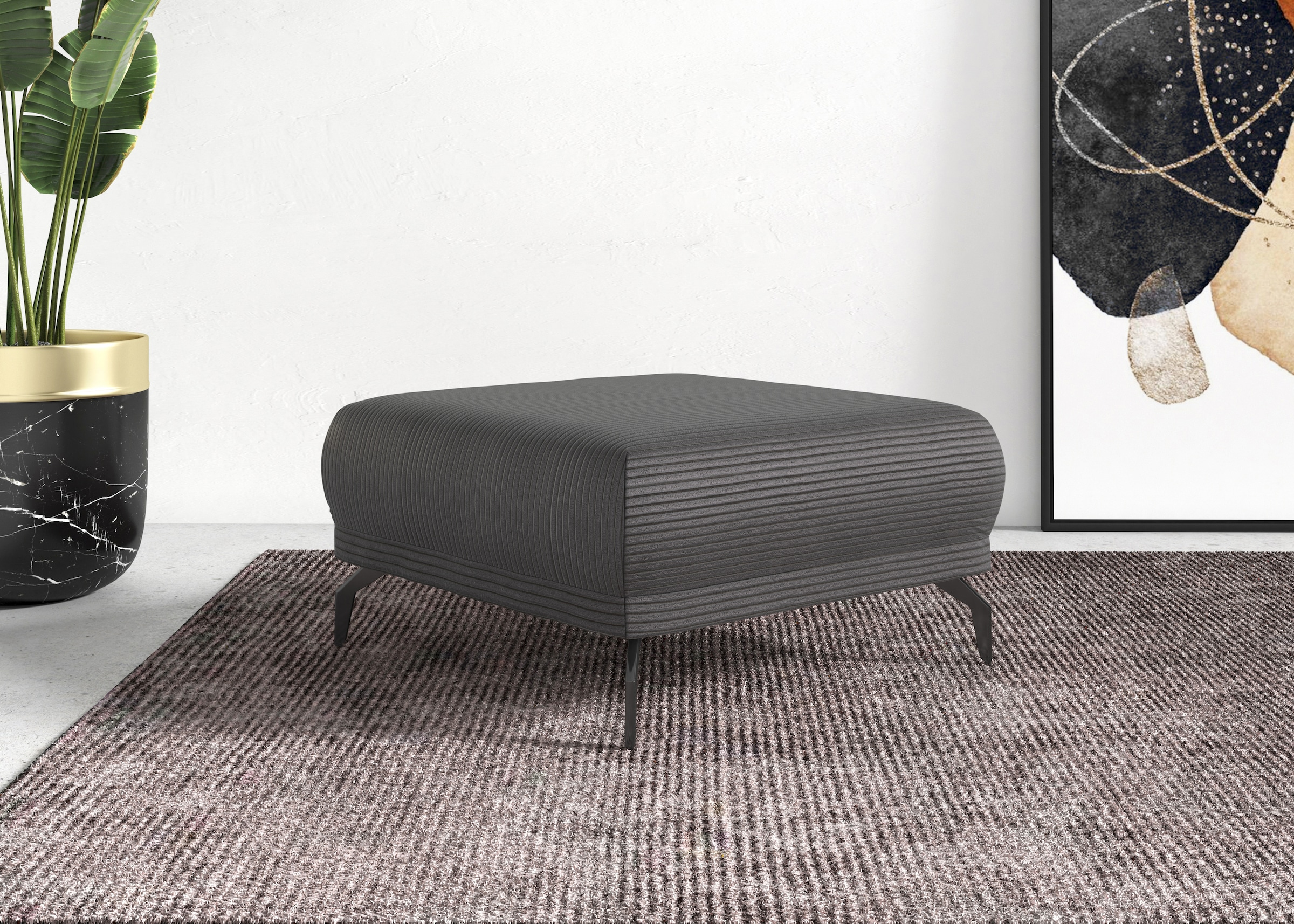 Home affaire Hocker »Coco« Cord-Bezug in 2 Ausführungen, Füßen 15 cm hoch günstig online kaufen