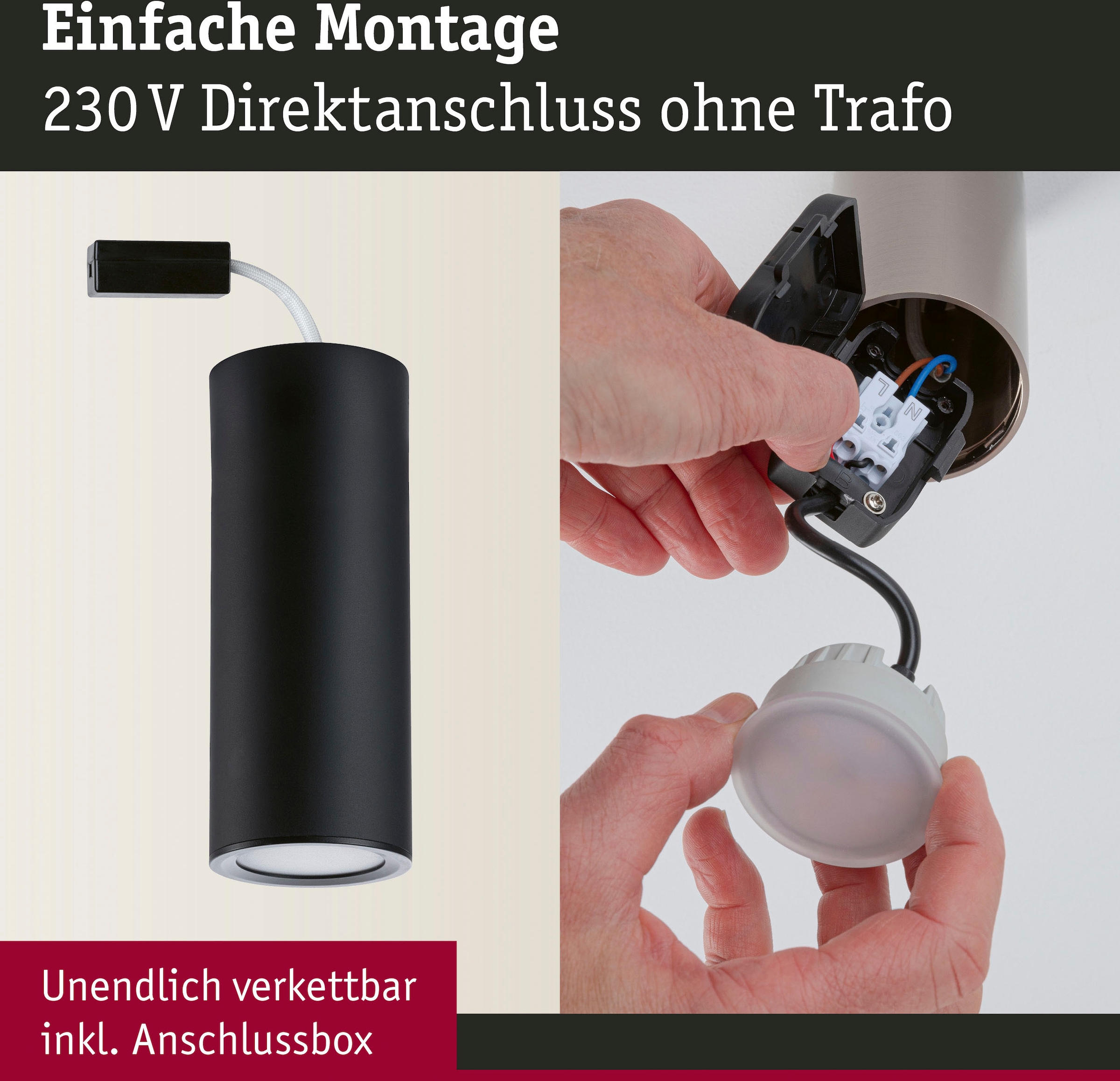 Paulmann Aufbauleuchte »Barrel 1x6W 2700K 470lm«, 1 flammig
