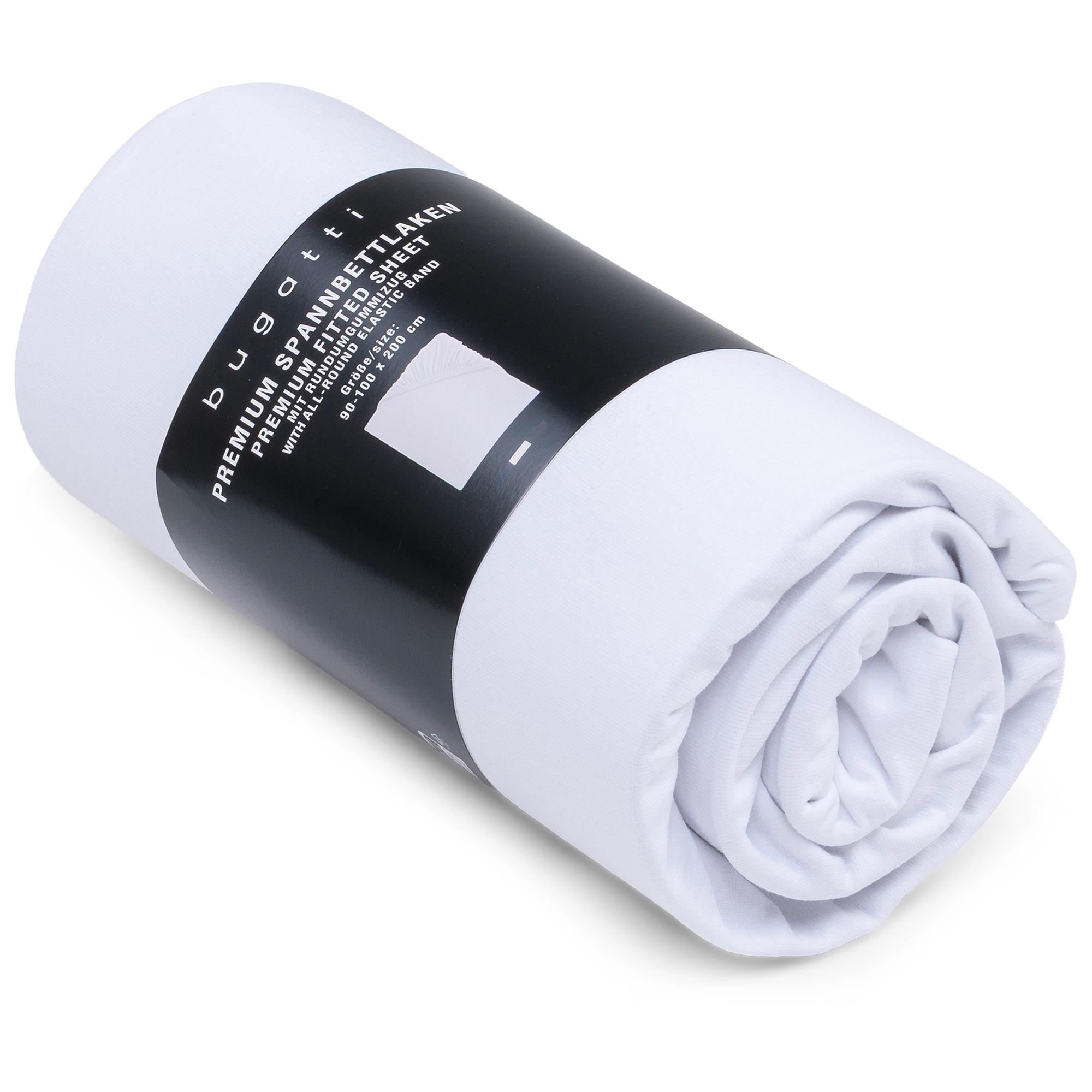 bugatti Spannbettlaken »PREMIUM, Baumwolle mit Elasthan, 180 g/m²« blickdicht und dehnbar
