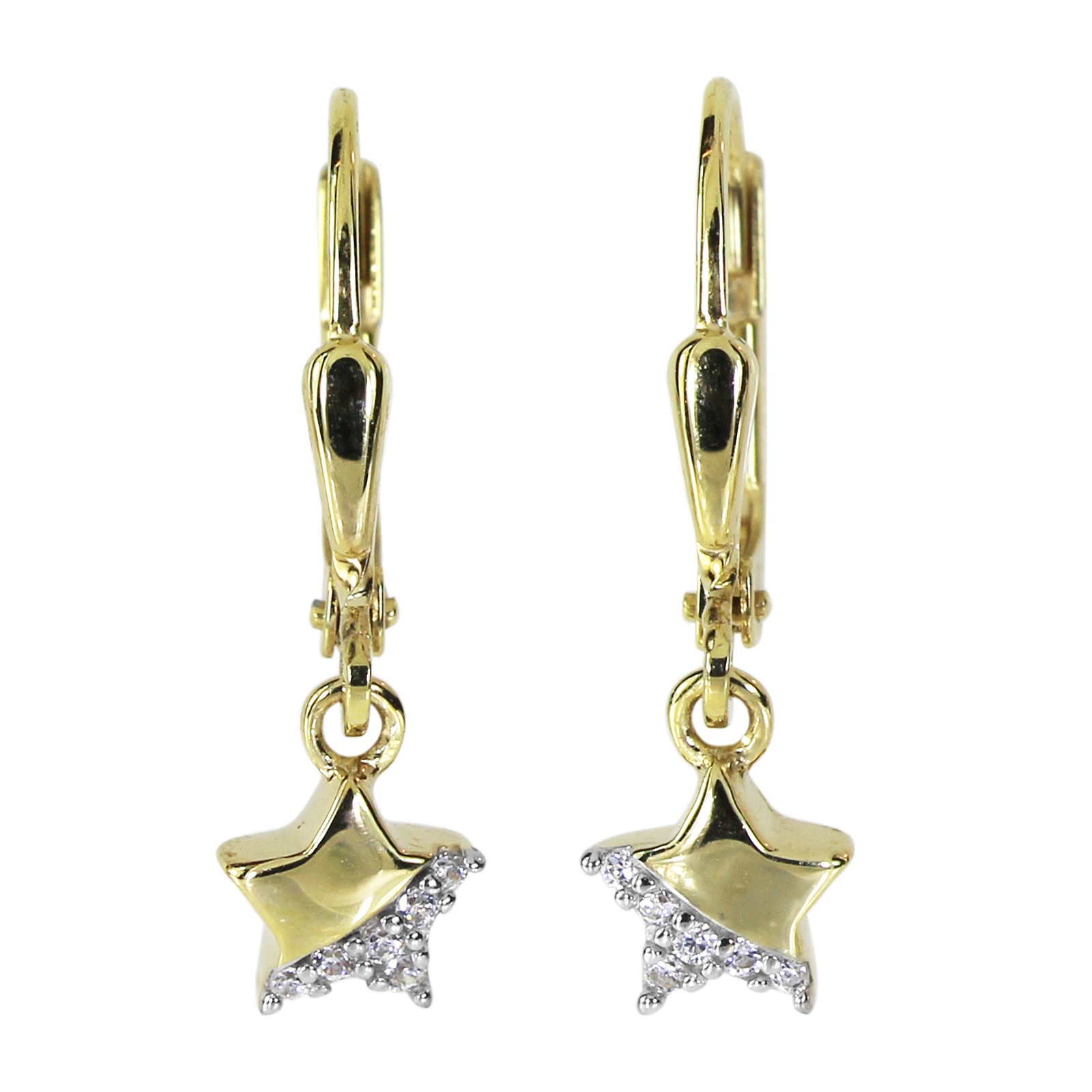 OSTSEE-SCHMUCK Paar Ohrhänger »Ohrhänger Stern Ohrhänger Stern« 22x6mm Interessante Ohrhänger aus Gold 333/000