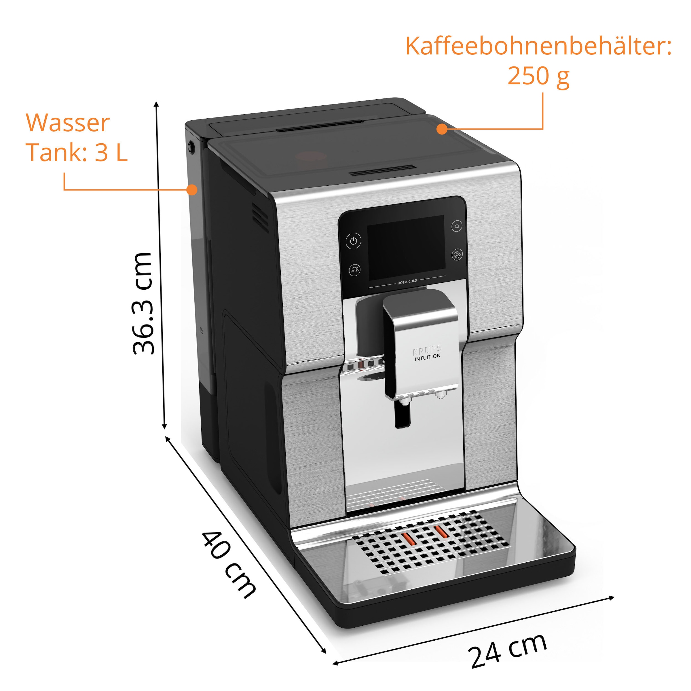 Krups Kaffeevollautomat »EA879E Intuition Experience Hot&Cold« 30 automatische Getränke, Touchscreen, Cold Brew, Milchsystem
