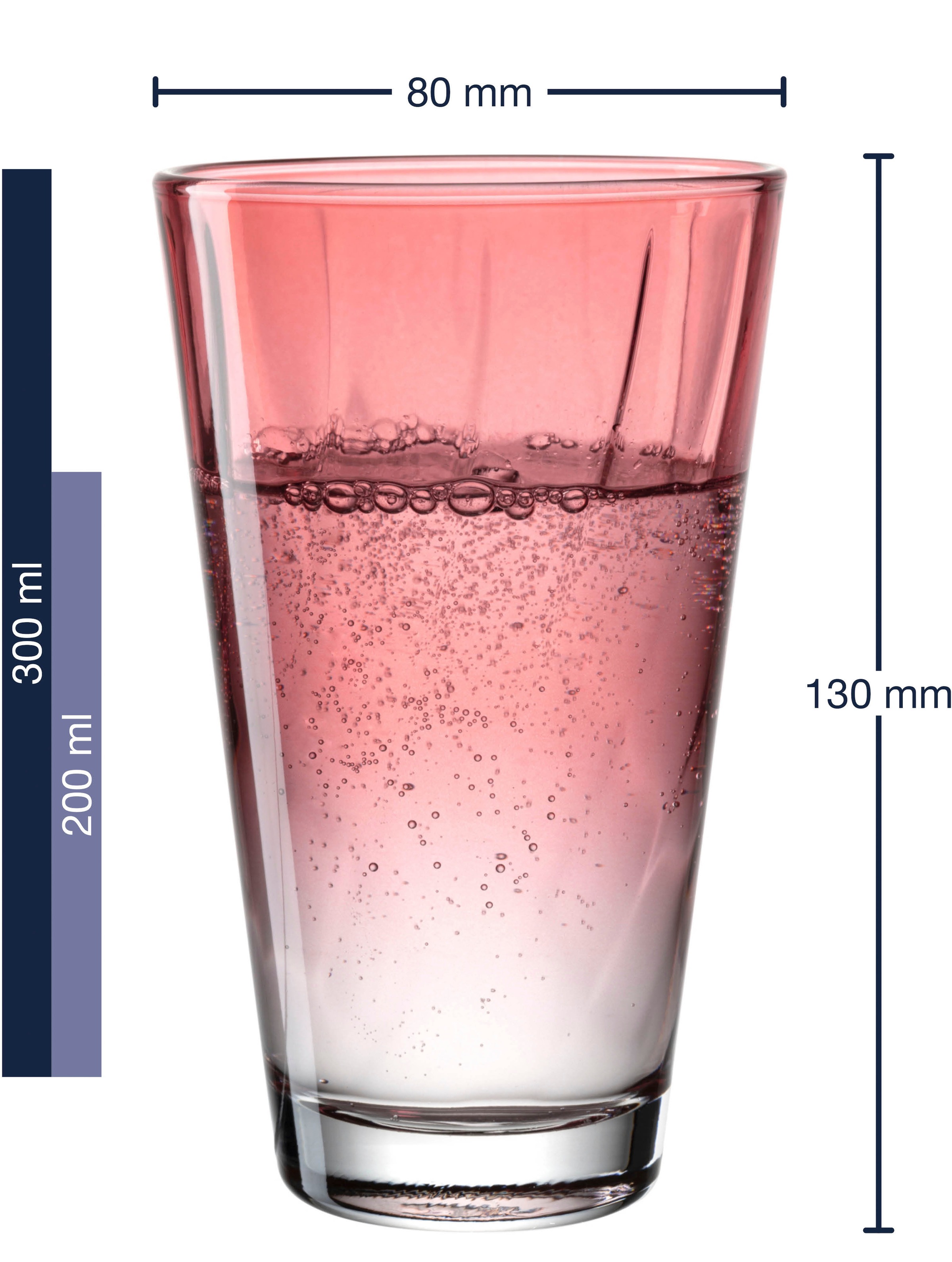 LEONARDO Gläser-Set »Trinkglas, TWIST, 300 ml, 4er-Set«, (Set, 4 tlg.), Longdrinkbecher, spülmaschinengeeignet