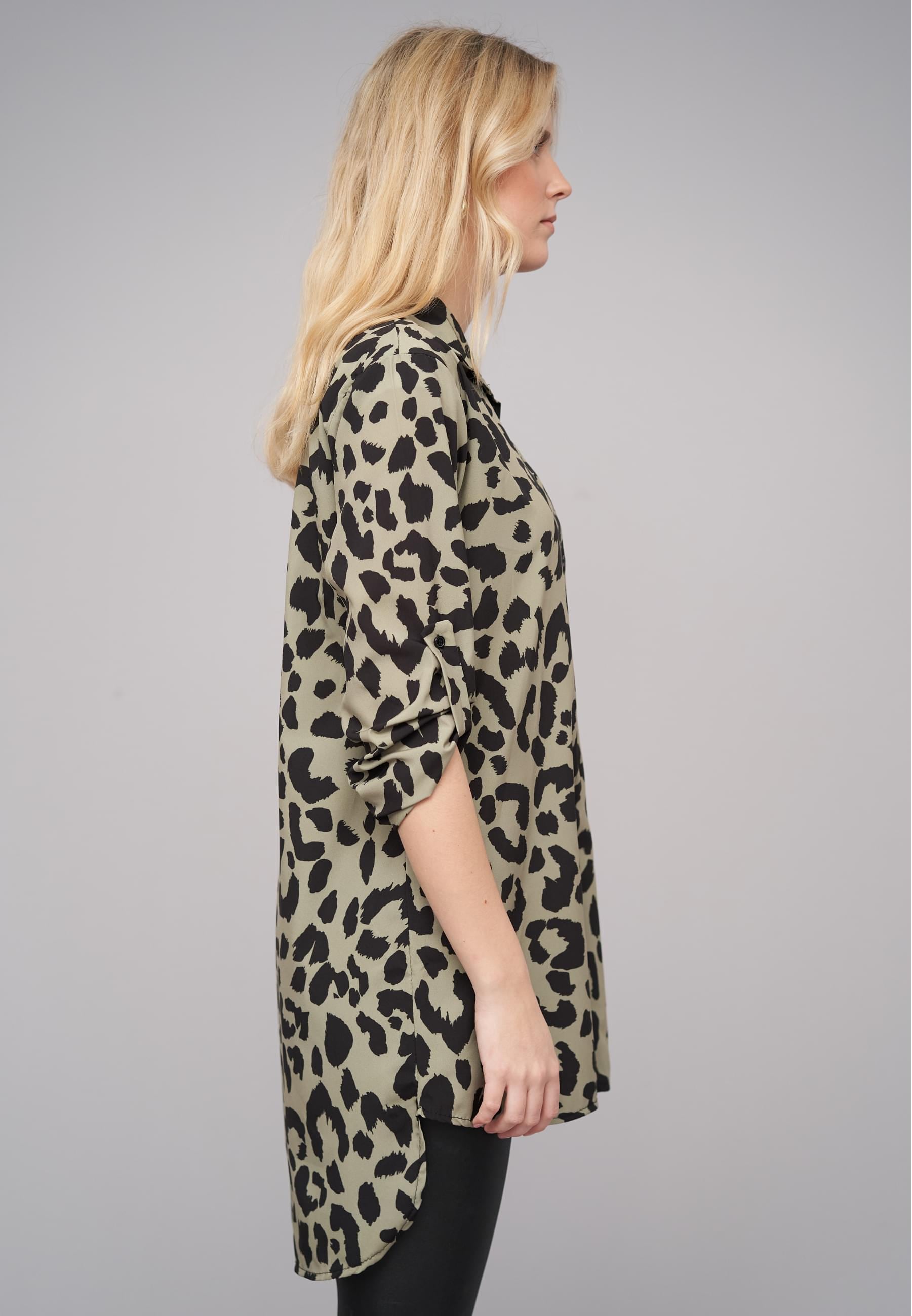 CLOUD 5IVE Klassische Bluse »CLOUD 5IVE Leo All Over Turn-Up Bluse«