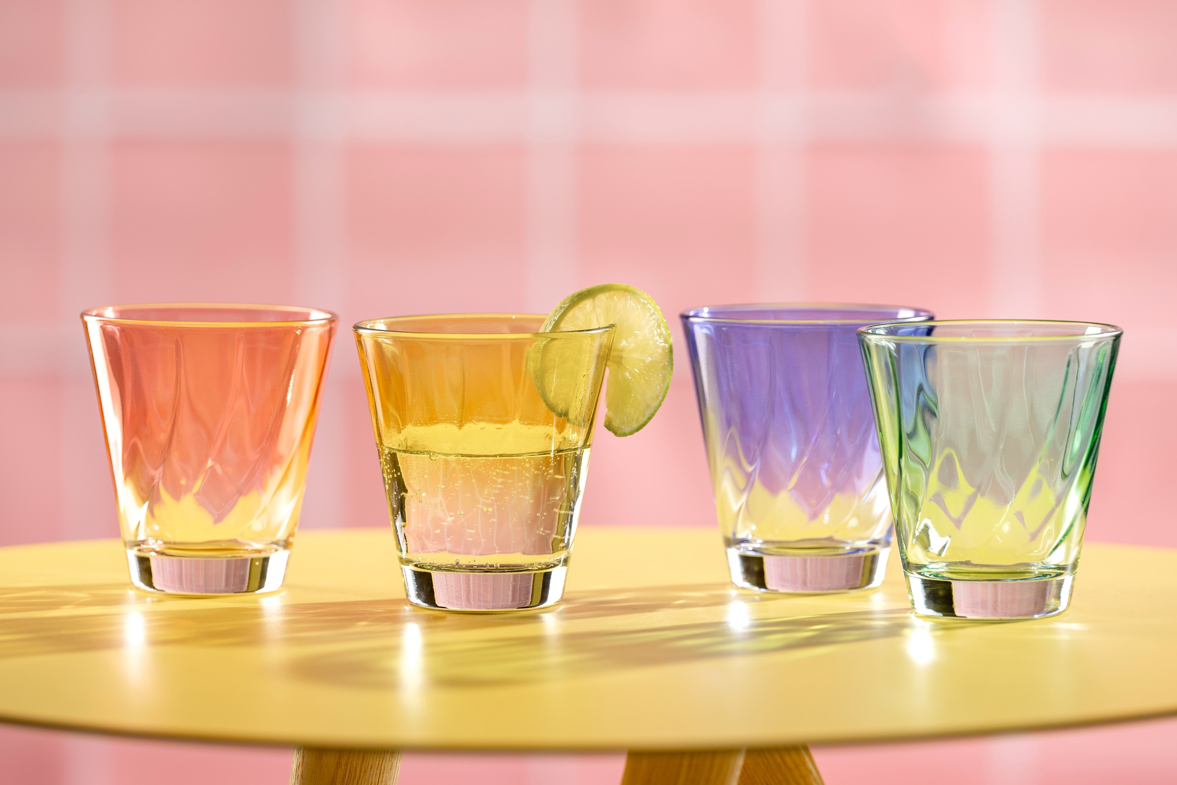 LEONARDO Gläser-Set »Trinkglas, TWIST, 215 ml, 4er-Set«, (Set, 4 tlg.), Whiskybecher, spülmaschinengeeignet