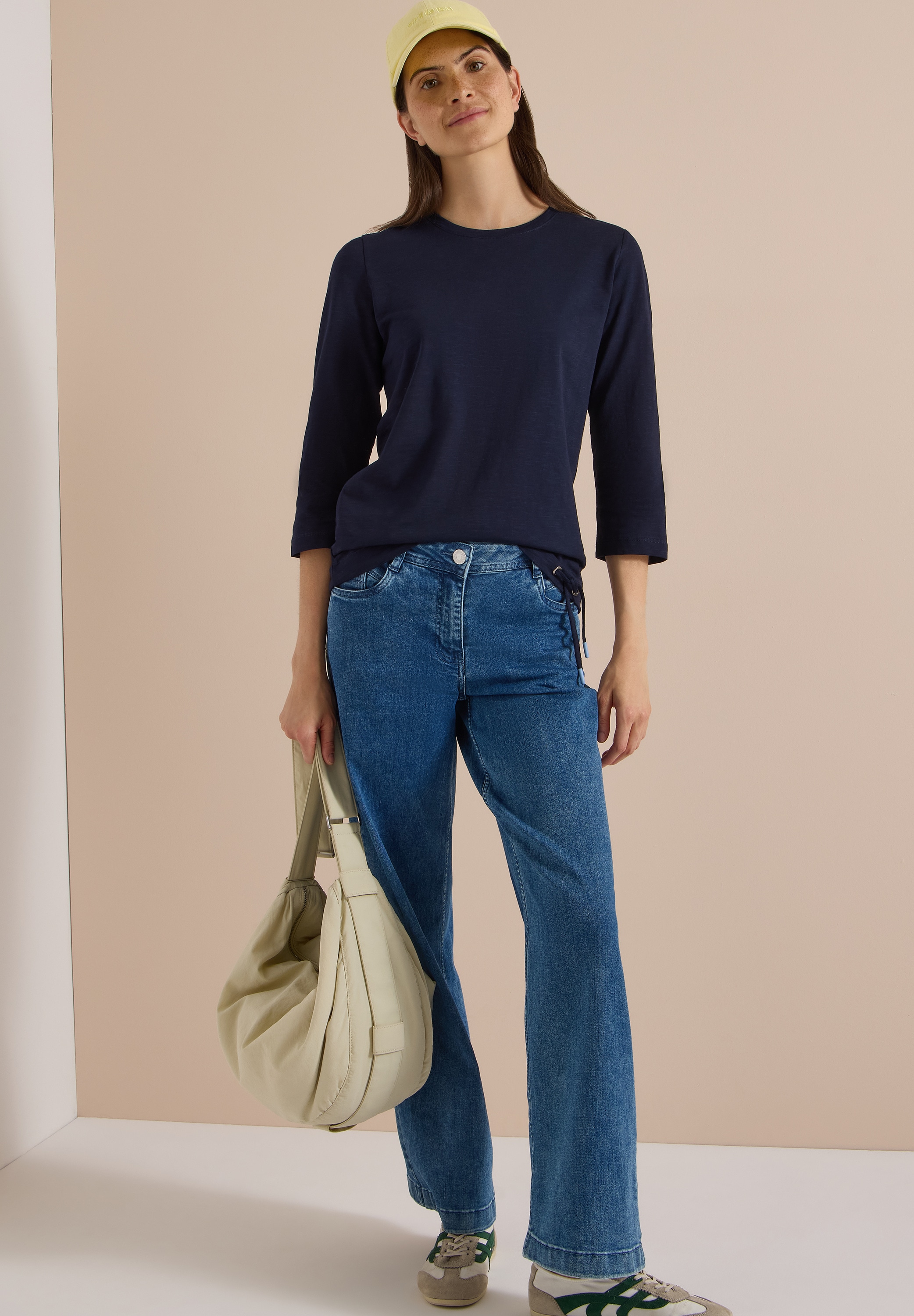 Cecil 3/4-Arm-Shirt Sommershirt mit Tunnelzug am Saum