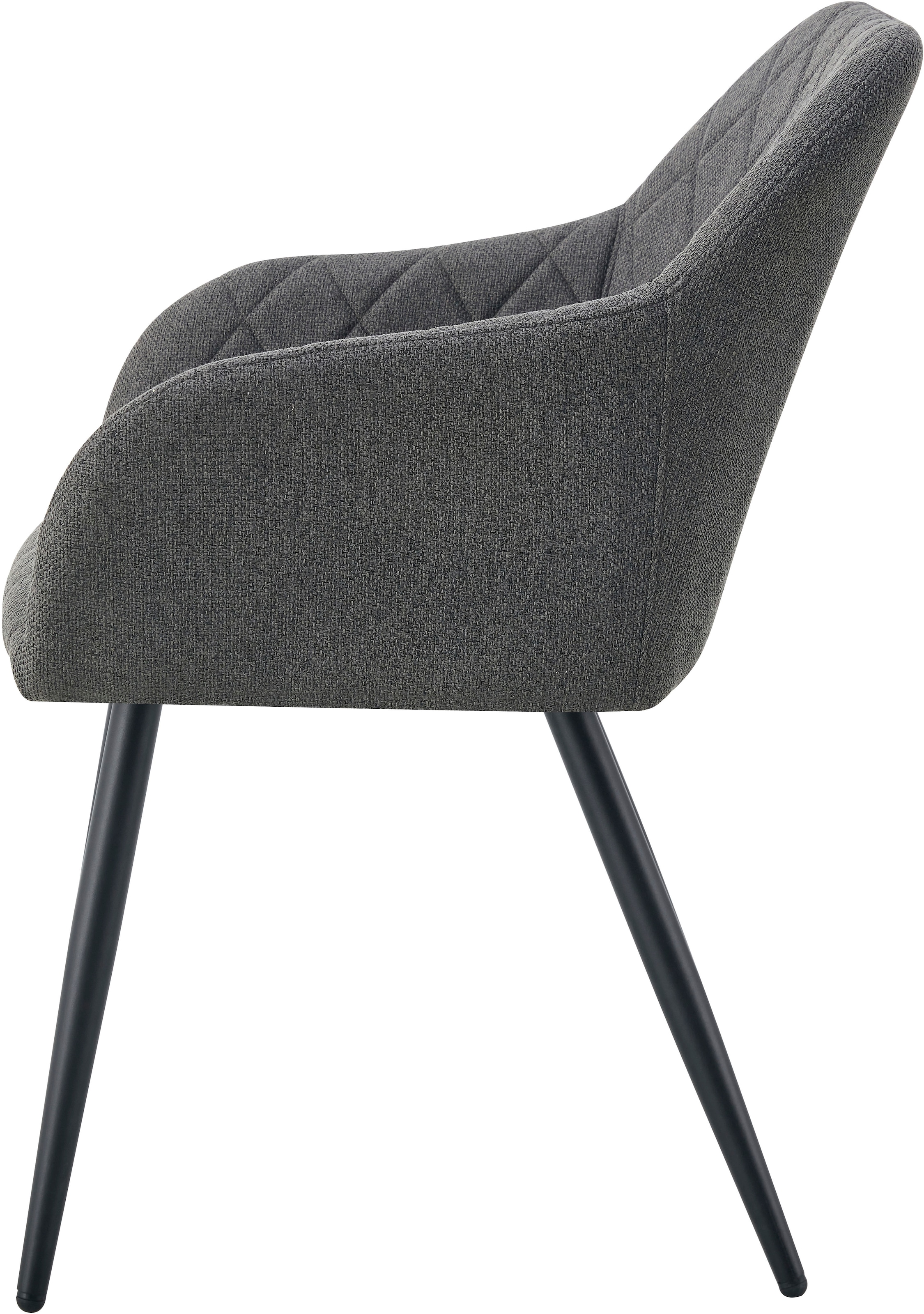 Home affaire Esszimmerstuhl »SUDBURRY, 2er Set, mit Metallgestell in matt schwarz« (Set) 2 Stk.in verschiedenen Farben, Belsatbarkeit pro Stuhl 120 kg, mit Griffloch