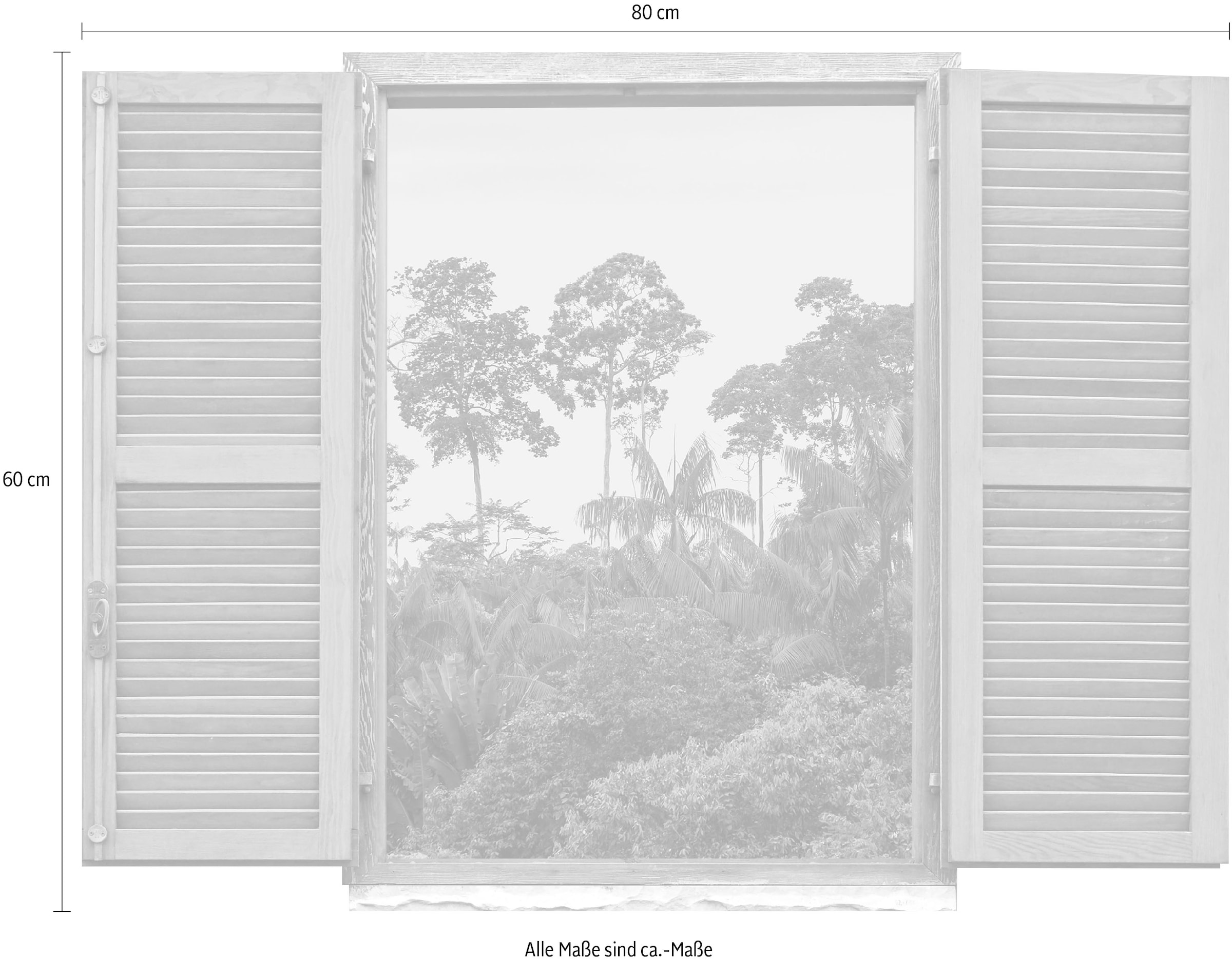 queence Wandtattoo »Regenwald«, (1 St.), Wandsticker, Wandbild, selbstklebend, 3D, Fenster