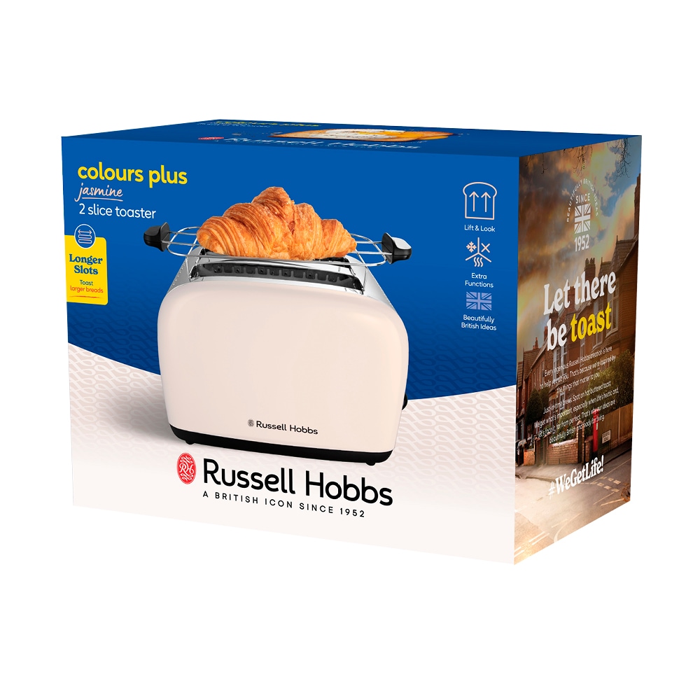 RUSSELL HOBBS Toaster »Colours Plus+ Jasmine 26930-56« 1100 W 2 extra breite Toastschlitze, Brötchenaufsatz, 6 Bräunungsstufen