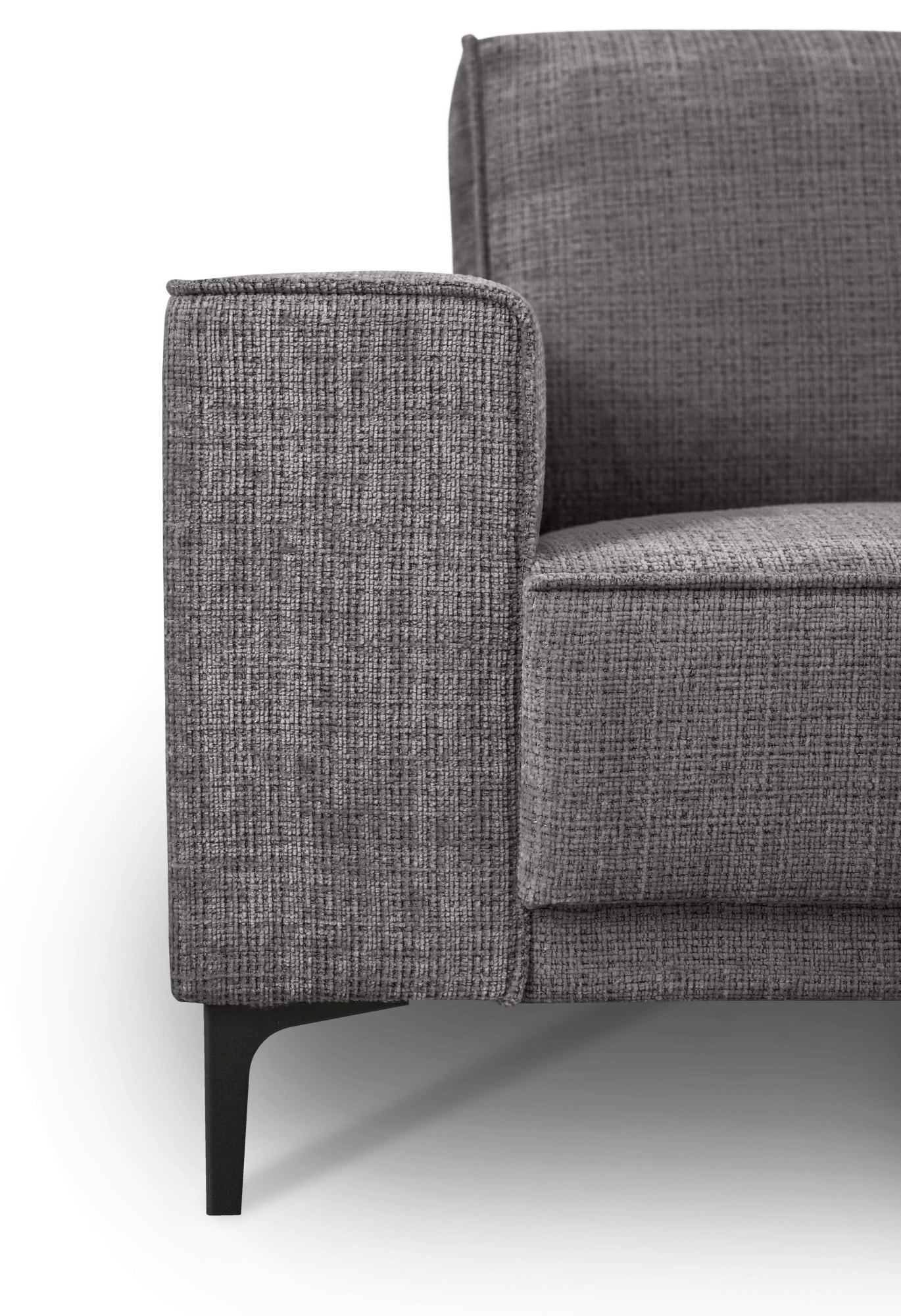 Places of Style 3-Sitzer »3er Sofa Oland, Struktur, Flachgewebe, Luxus-Microfaser, Boucle«, 224 cm, Wellenunterfederung, Skandi-Design, Metallfüße