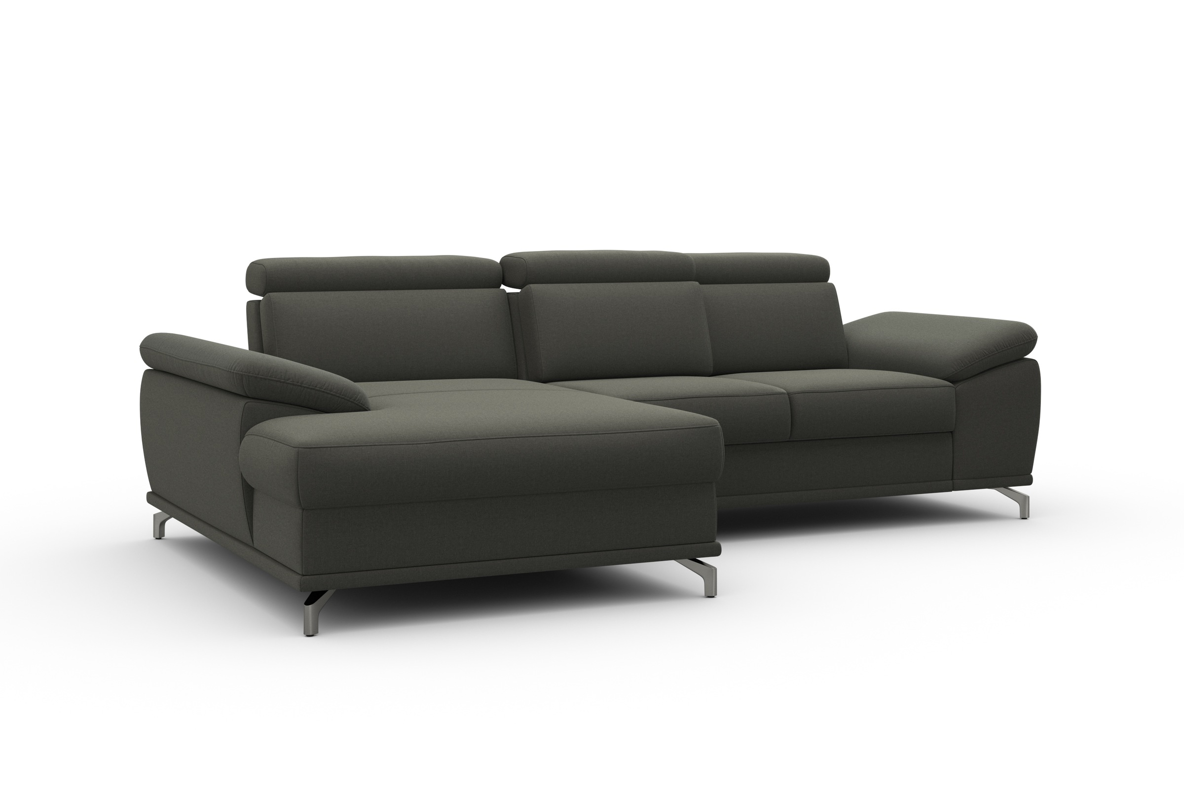 sit&more Ecksofa »Cabrio L-Form, mit Sitztiefenverstellung, Arm- und Kopfteilverstellung«, 2 Nierenkissen, Federkern, optional Bettfunktion und Stauraum