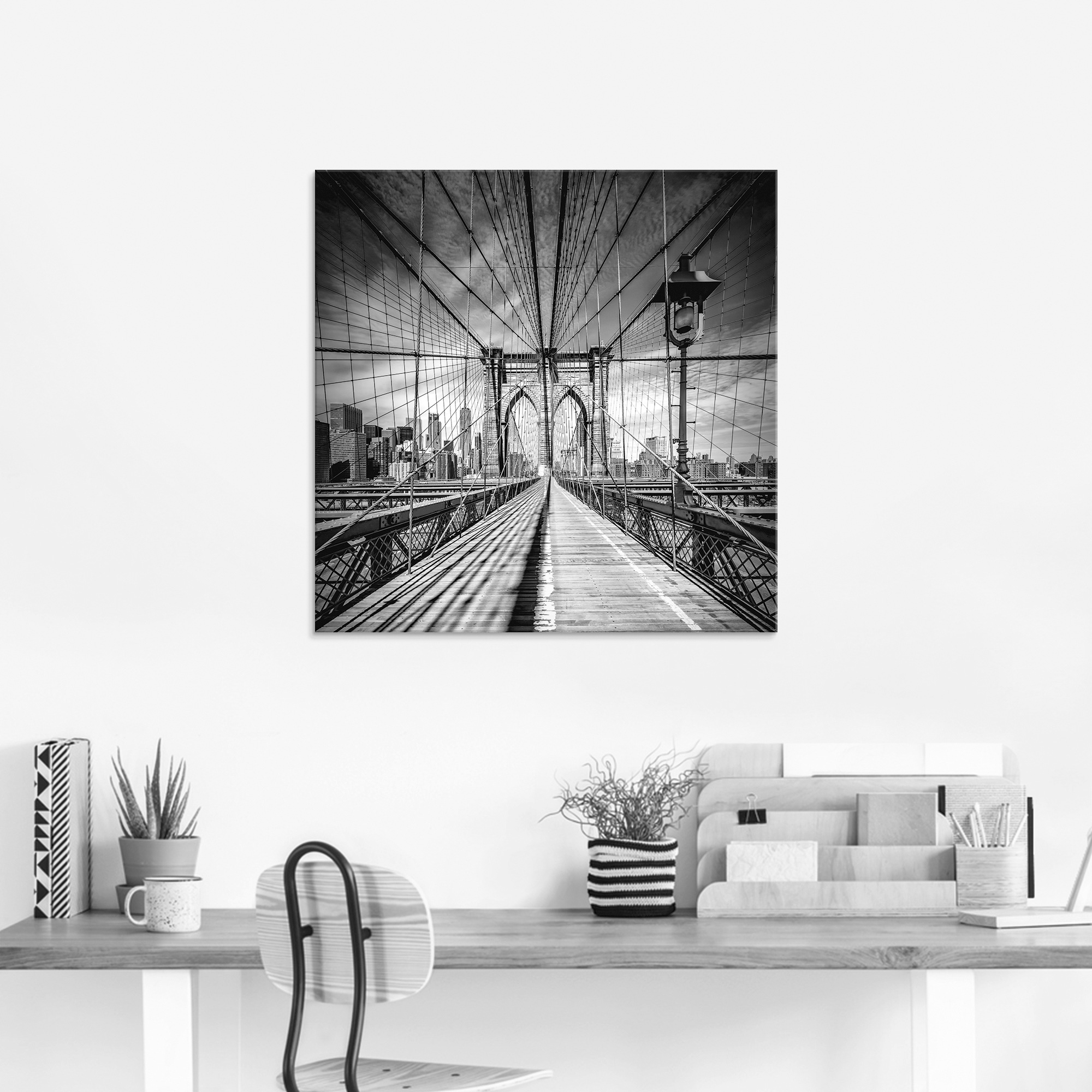 Artland Glasbild »New York City Brooklyn Bridge I«, Amerika, (1 St.), in verschiedenen Größen