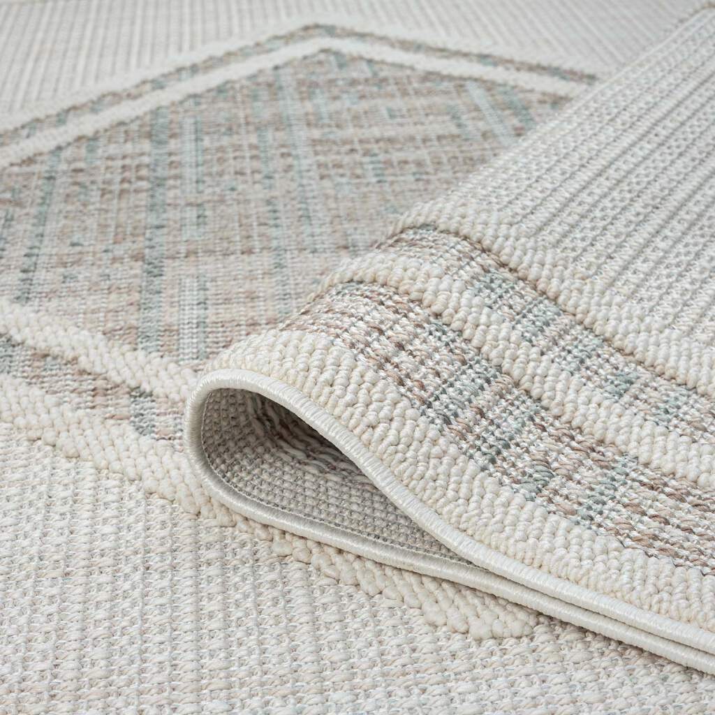 Carpet City Teppich »LINDO 8853«, rund, 11 mm Höhe, Kurzflor, Hochtief-Muster/ 3D-Effekt, Boho-Stil, Wohnzimmer