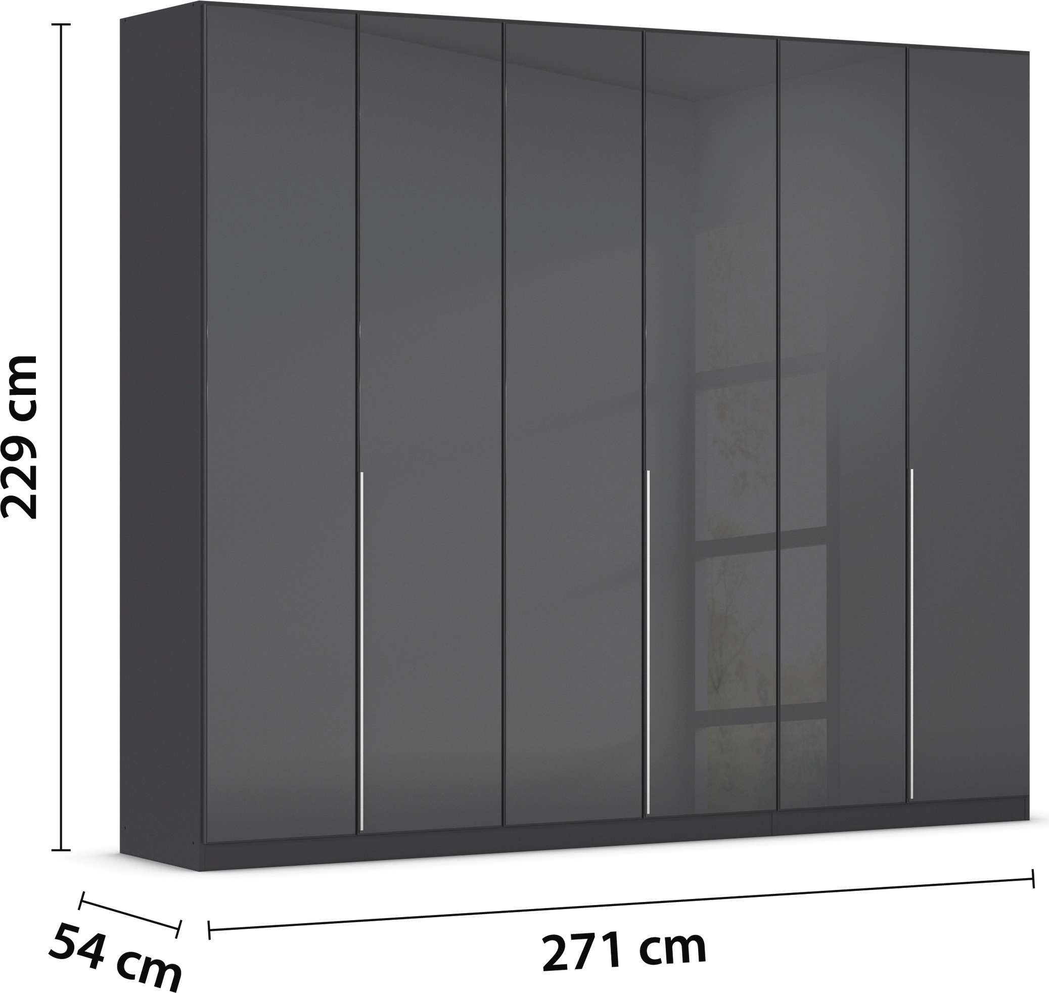 rauch Drehtürenschrank »Kleiderschrank Kleiderschränke Schrank Garderobe AGORDO mit Glasfront«, (in zwei Griff-Farben), durchdachte Innenausstattung, in 6 Breiten und 2 Höhen MADE IN GERMANY