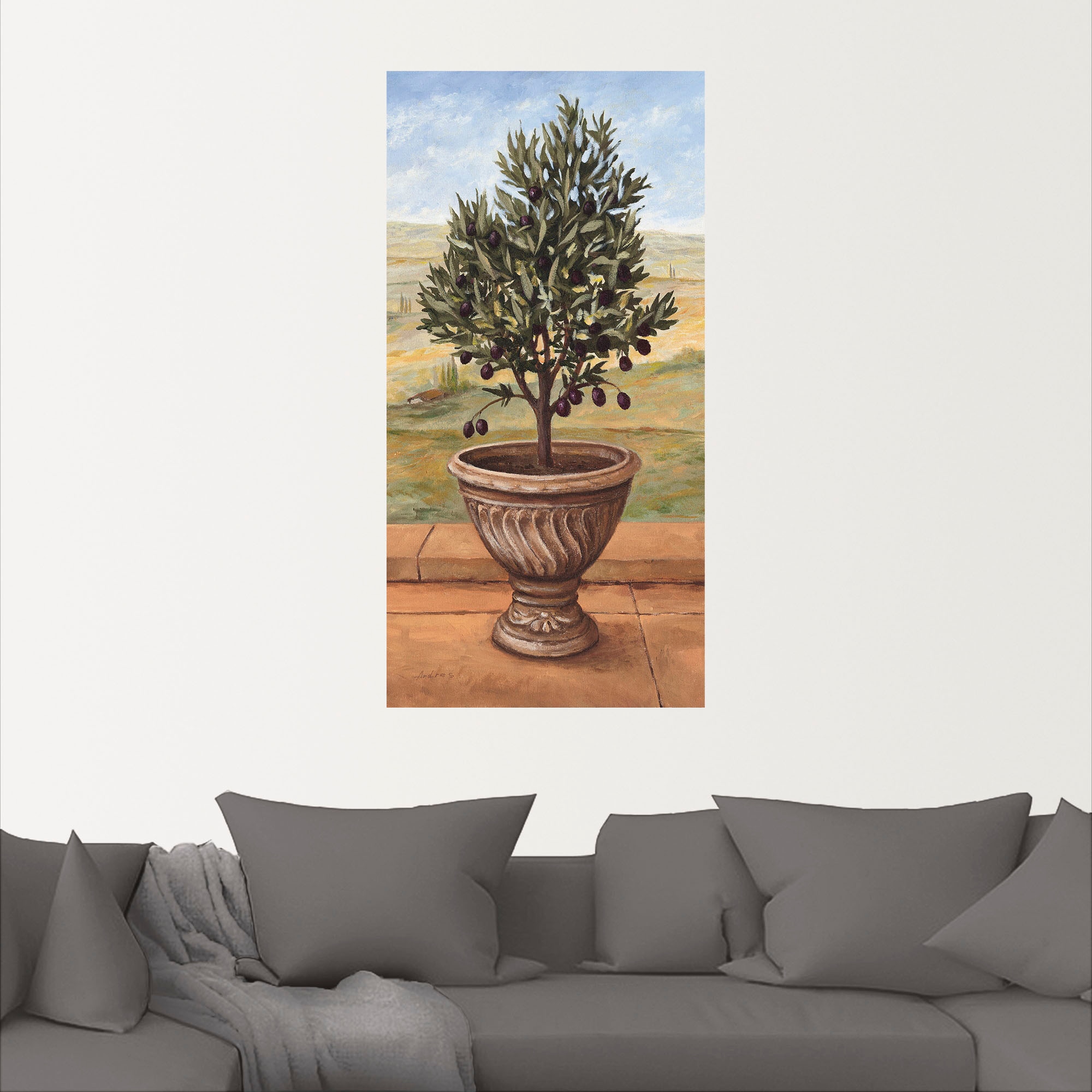 Artland Wandbild Leinwandbild, St.), »Olivenbaum«, Poster Alubild, auf oder als versch. (1 in Größen bestellen Rechnung Pflanzen, Wandaufkleber