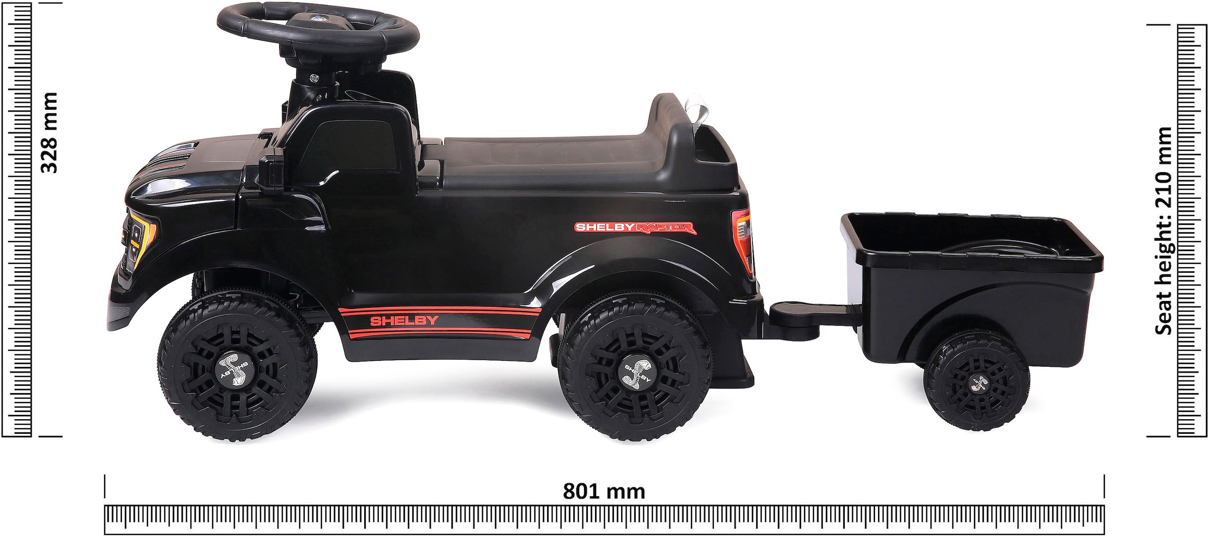 Jamara Rutscherauto »Shelby Ford F-150 Raptor mit Anhänger« mit Soundeffekten