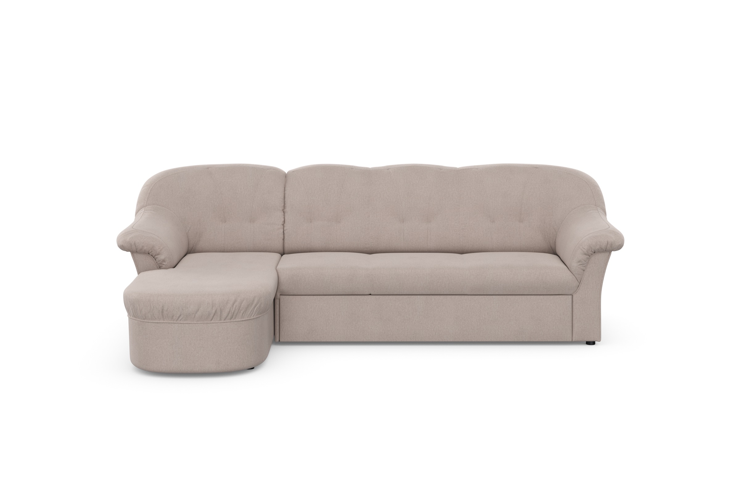 DOMO collection Ecksofa »Pegnitz, elegante Rückensteppung, kompakte Stellmaße 238/141cm, L-Form«, wahlweise mit Bettfunktion