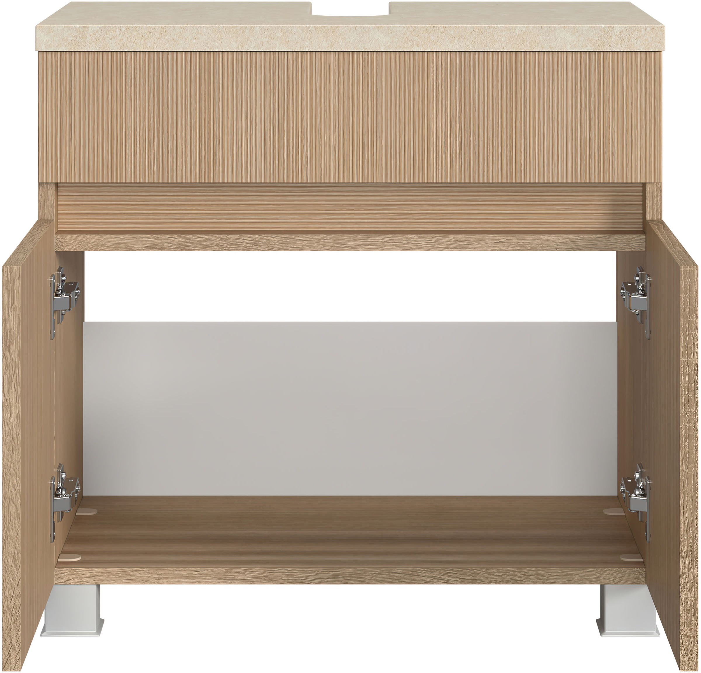 welltime Badmöbel-Set »Set 90 cm breit, Badmöbel mit LED-Beleuchtung«, Held Möbel, 3tlg. Unterbecken-Set, Eixo