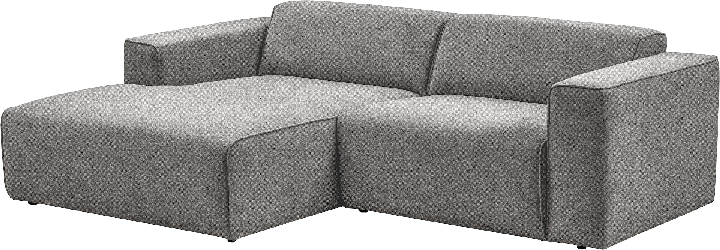 andas Ecksofa »Noord mit Kedernaht, Breite 234 cm«, Cord, Struktur, Webstoff, mit Wellenunterfederung, Massivholzrahmen