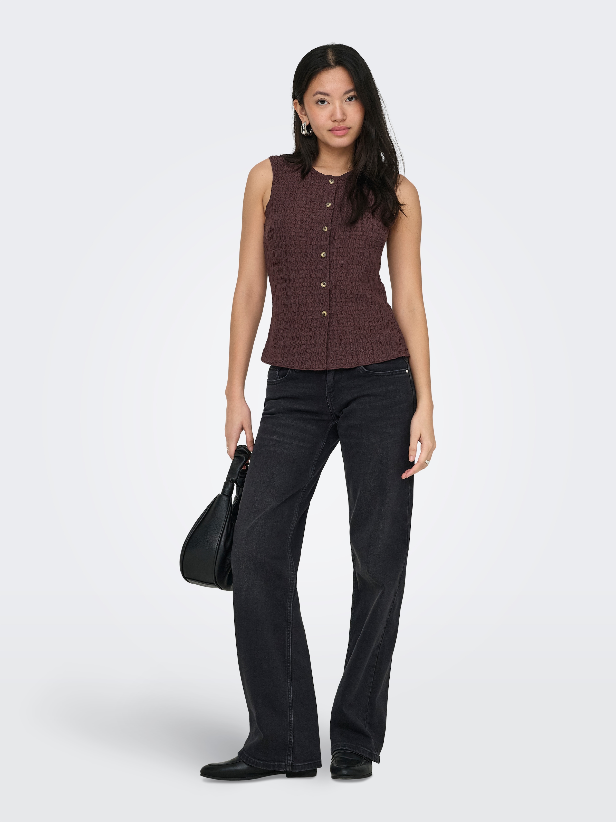 ONLY Jerseyweste »ONLILSE S/L STRUCTURE VEST JRS NOOS« Kunstfaser, Rundhalsausschnitt