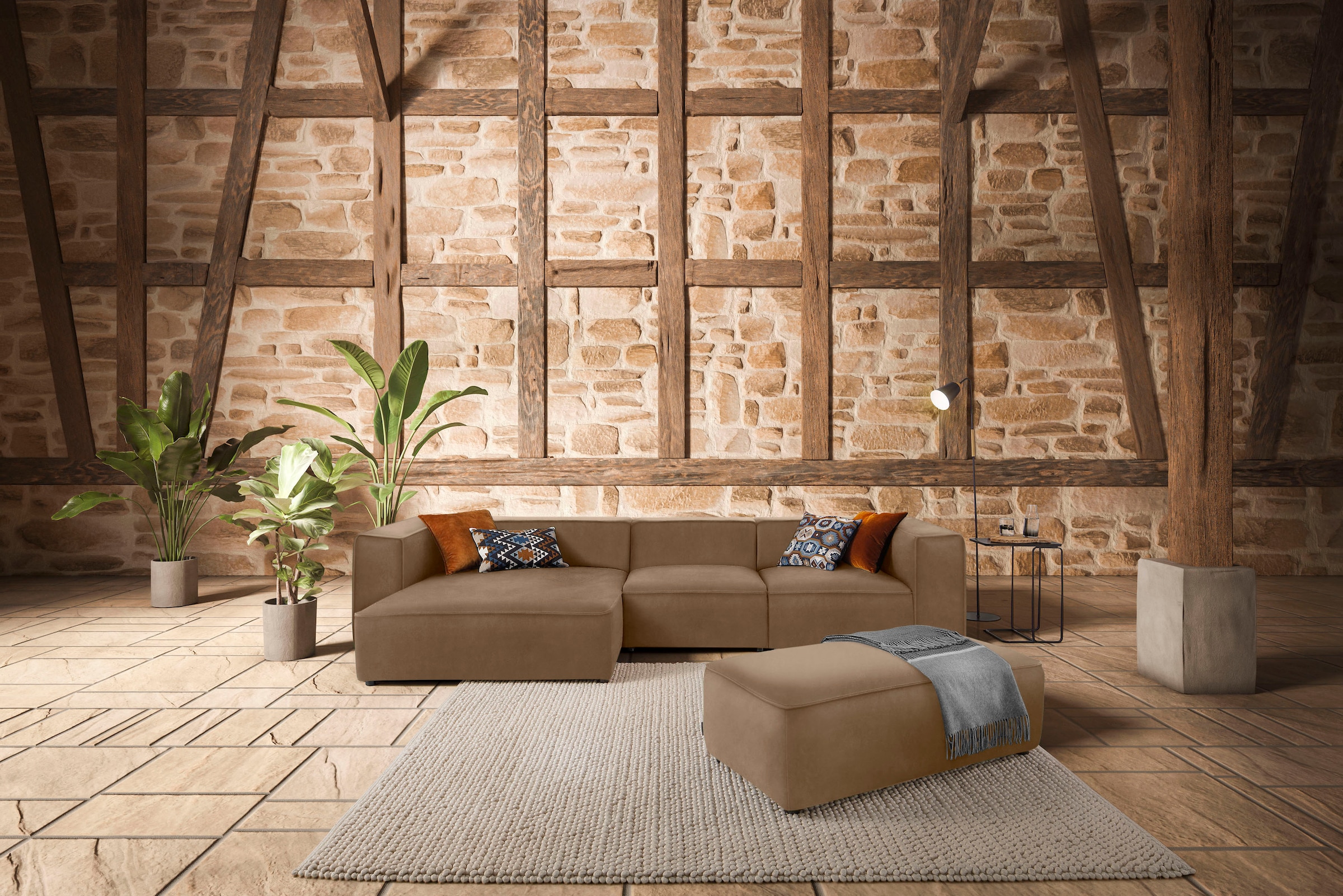 W.SCHILLIG Ecksofa "around-the-block" mit eleganter Biese, mit Federkern, B günstig online kaufen