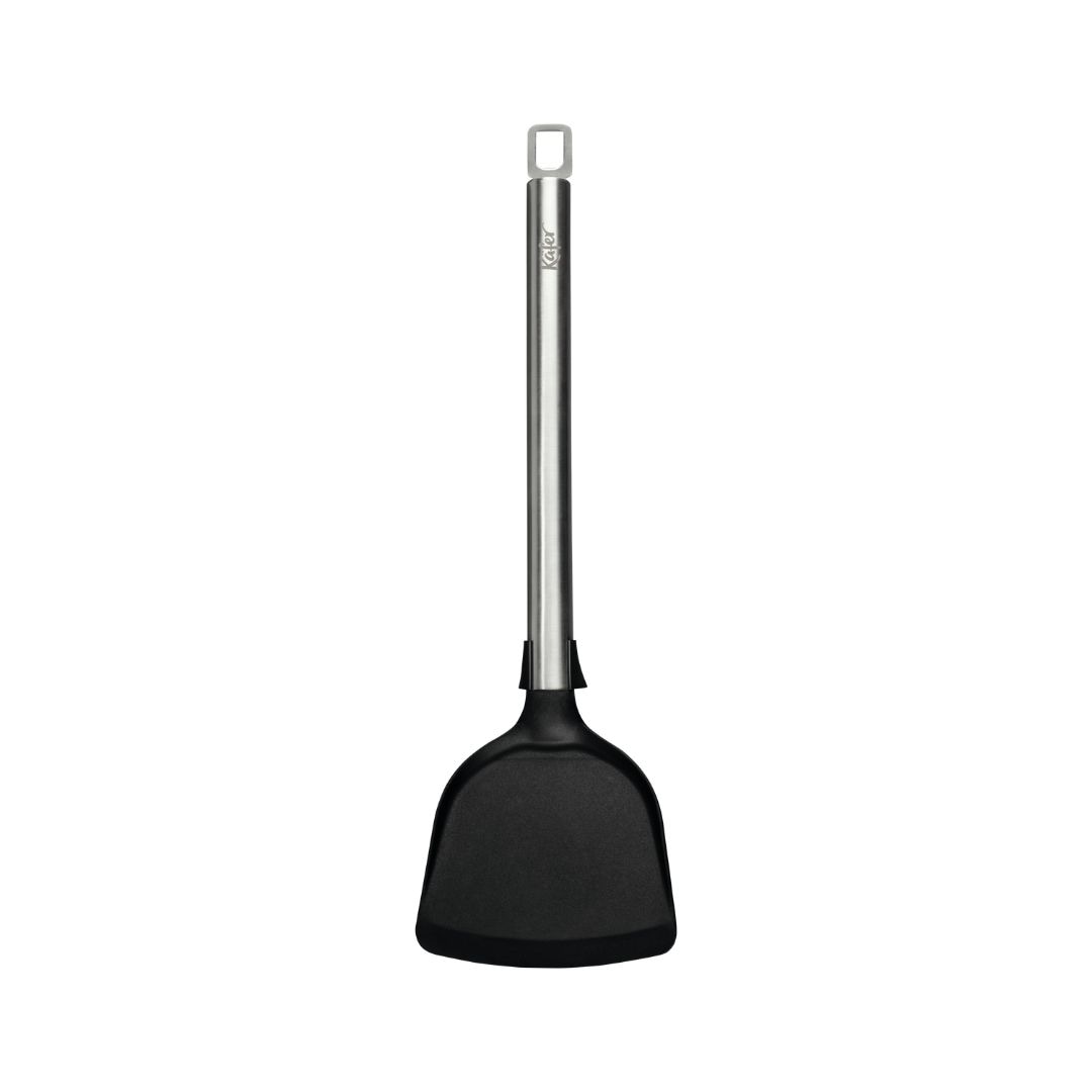 Käfer Kochbesteck-Set »Käfer Edelstahl Küchenhelfer«, (Set, 3 tlg., 1 x Spaghetti-Heber, 1 x Pfannenwender, 1 x Schöpfkelle), 3-tlg. Set aus Edelstahl & Silikon, hitzebeständig, ergonomisch