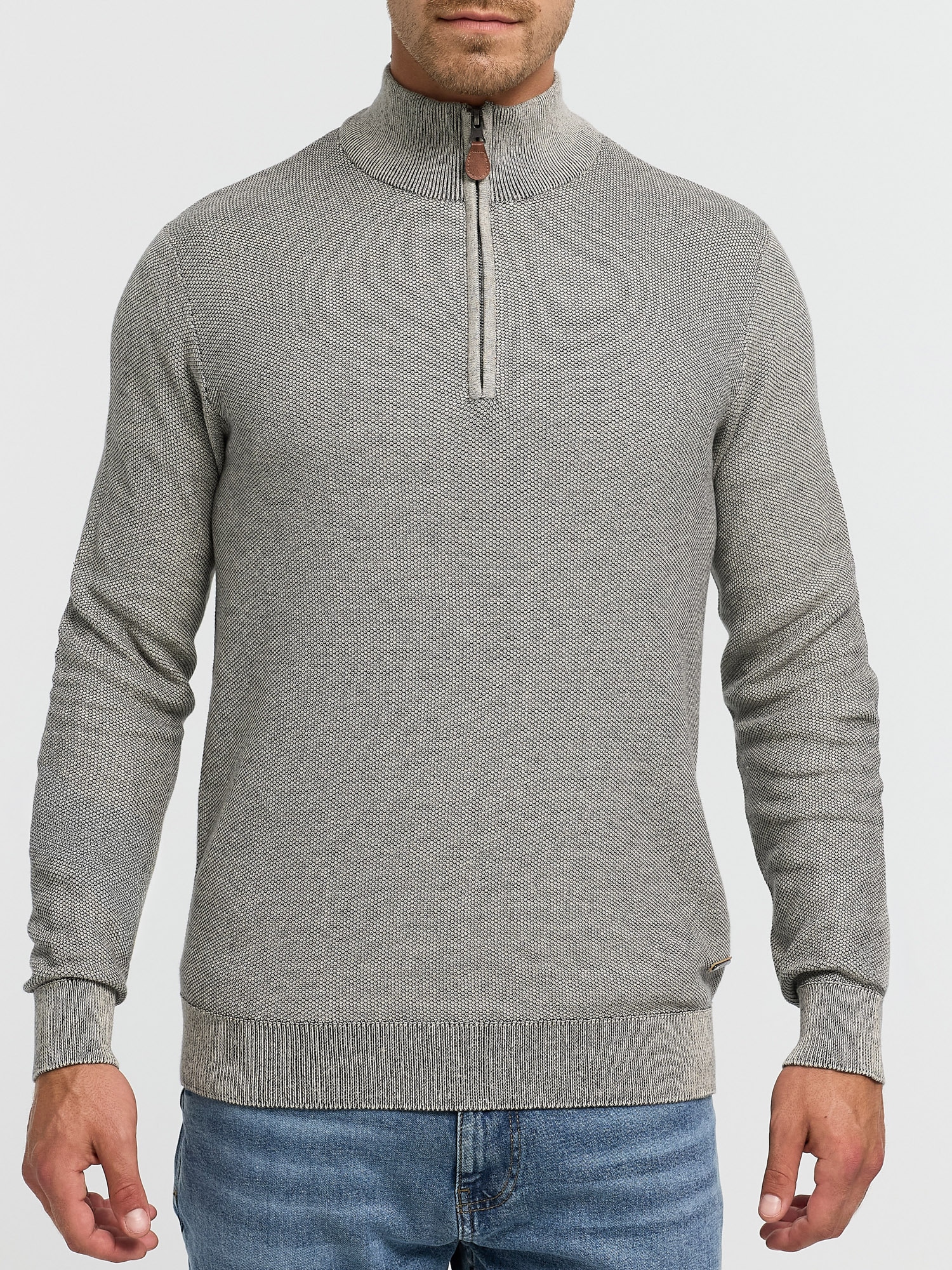 Indicode Troyer »INJexmon ½ Zip« Baumwolle, regular fit