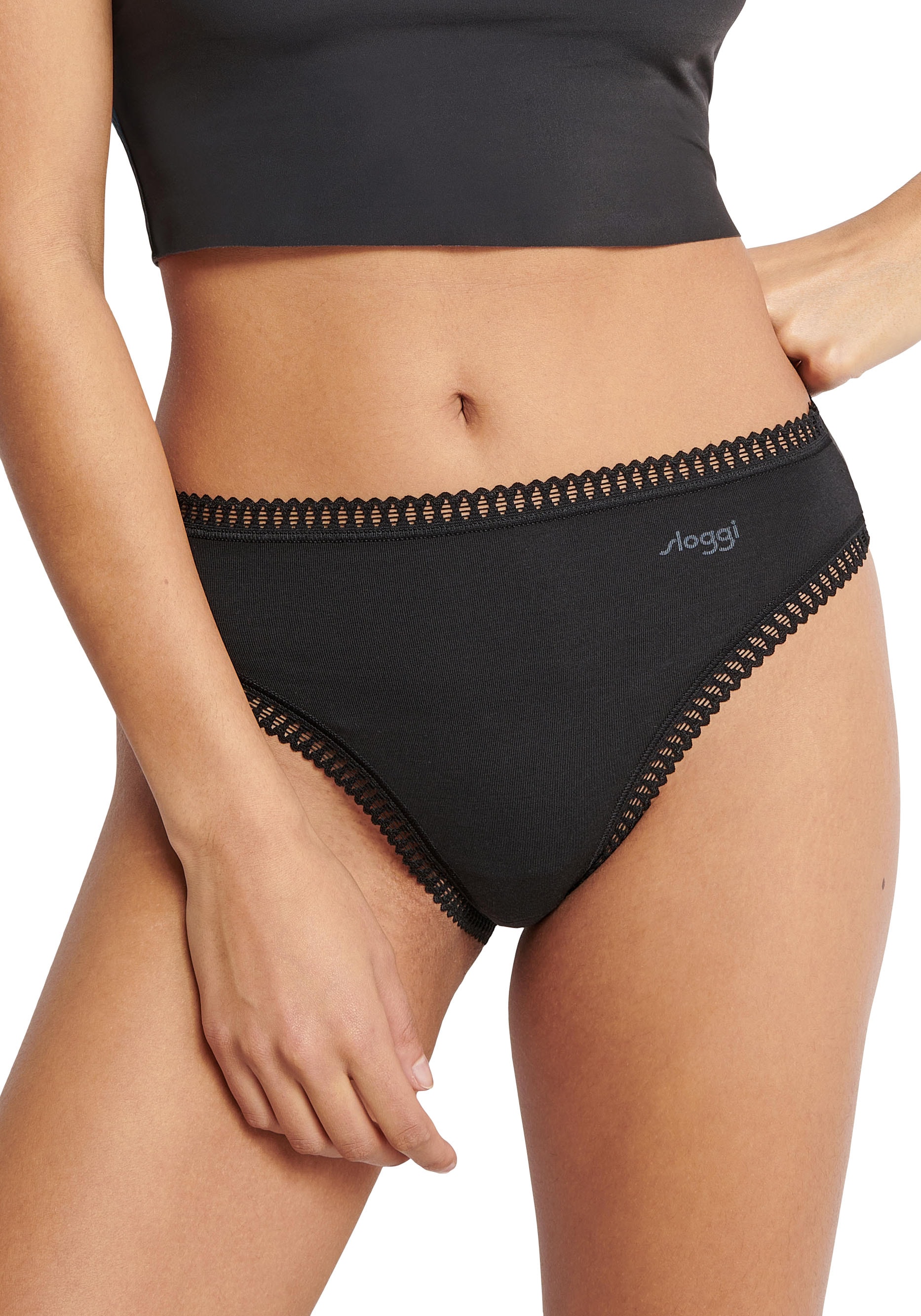 sloggi Slip »GO Crush High leg C3P«, (3er Pack), mit Spitzendetails