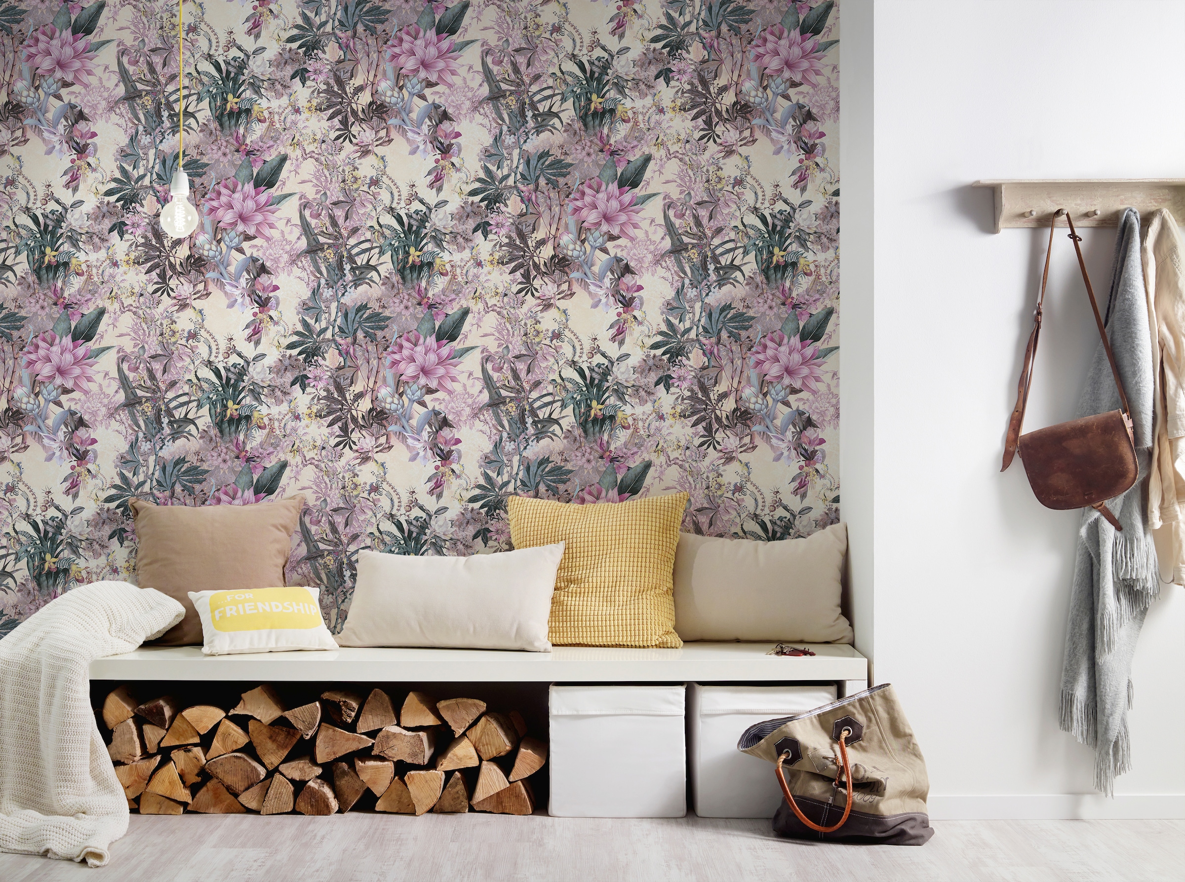 A.S. Création Vliestapete »Dream Flowery«, floral-botanisch-Wald, Floral Tapete Blumenoptik Tapeten Wohnzimmer Schlafzimmer Küche Design