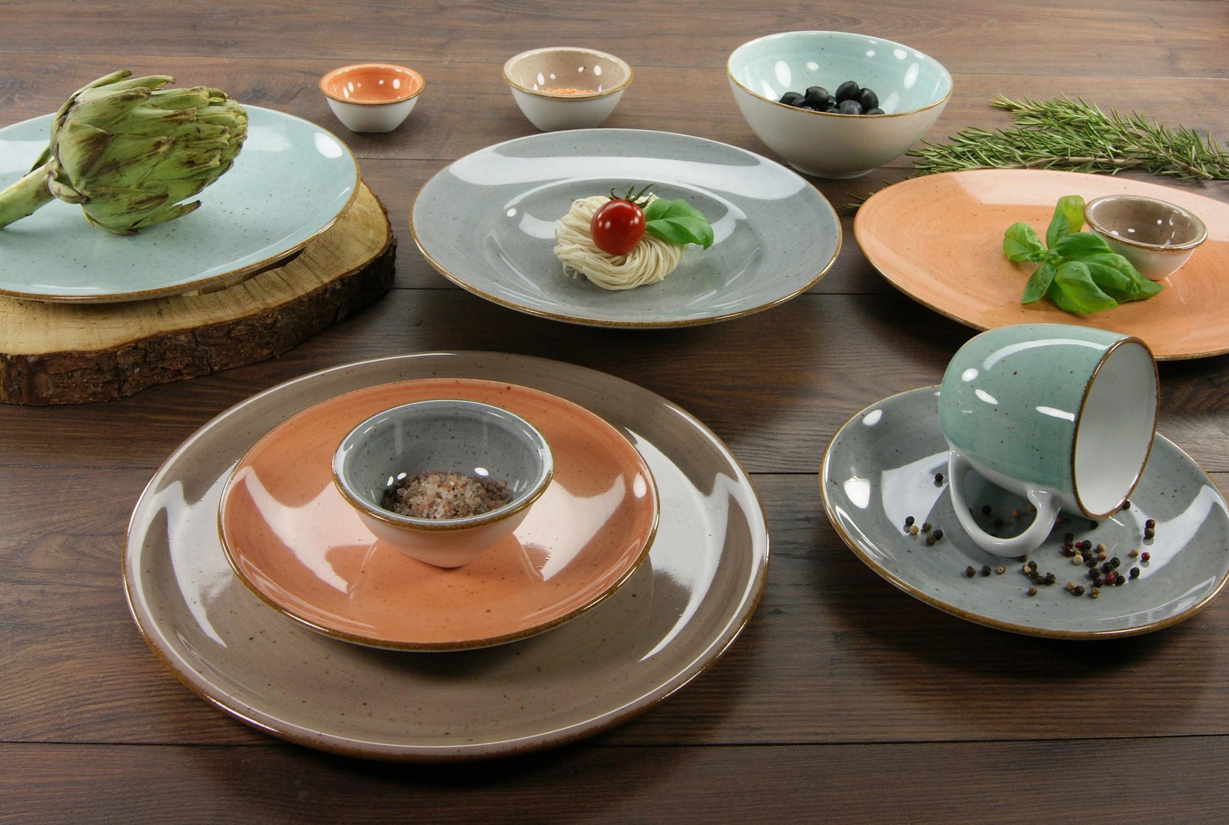 CreaTable Kombiservice »Geschirr-Set VINTAGE NATURE«, (Set, 16 tlg., Kaffee günstig online kaufen