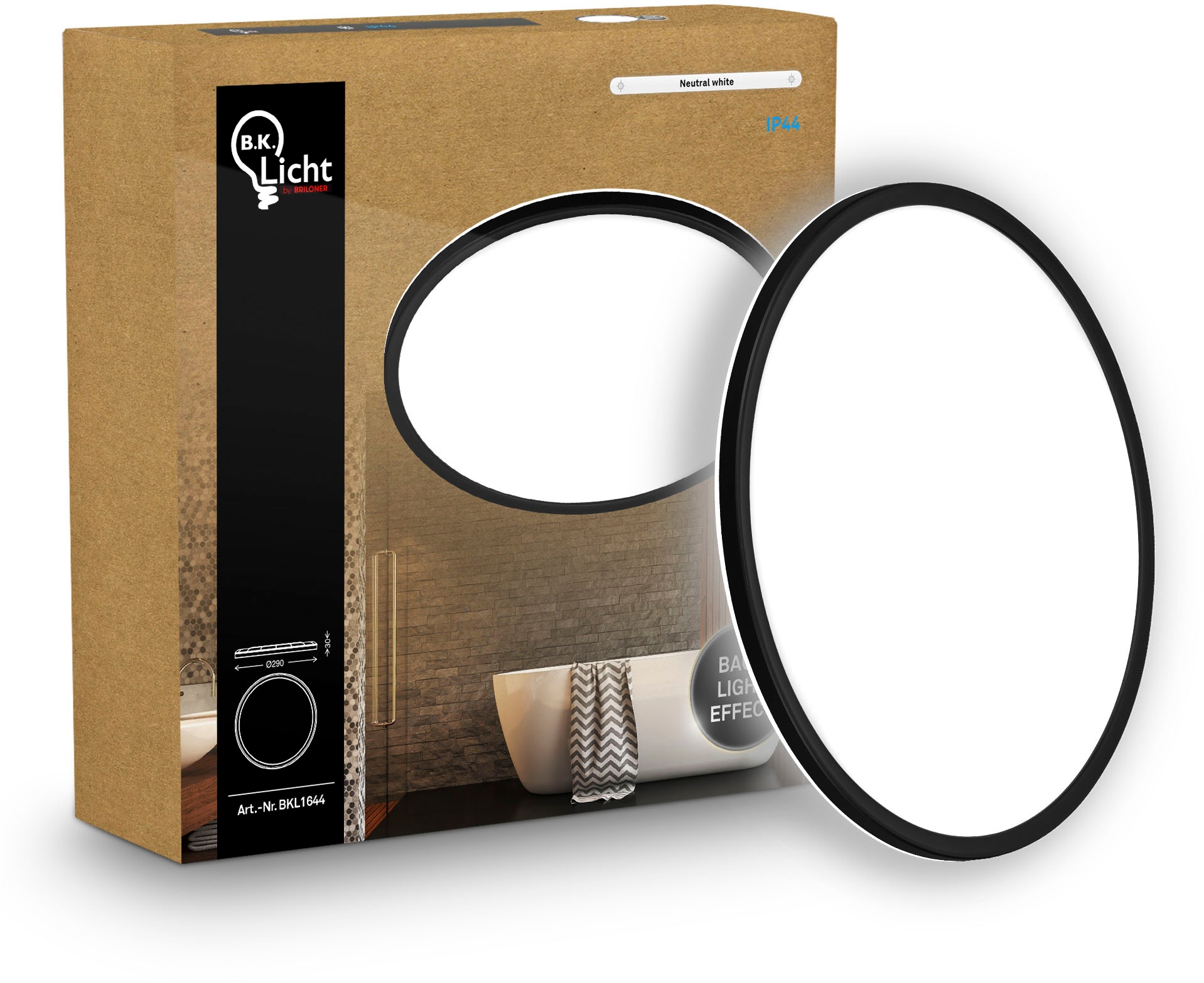 B.K.Licht LED Panel »SHALLOW« LED-Board 1 Stk. Neutralweiß 29x3 cm, Badlampe, Badezimmer, Küche, Wohnzimmer