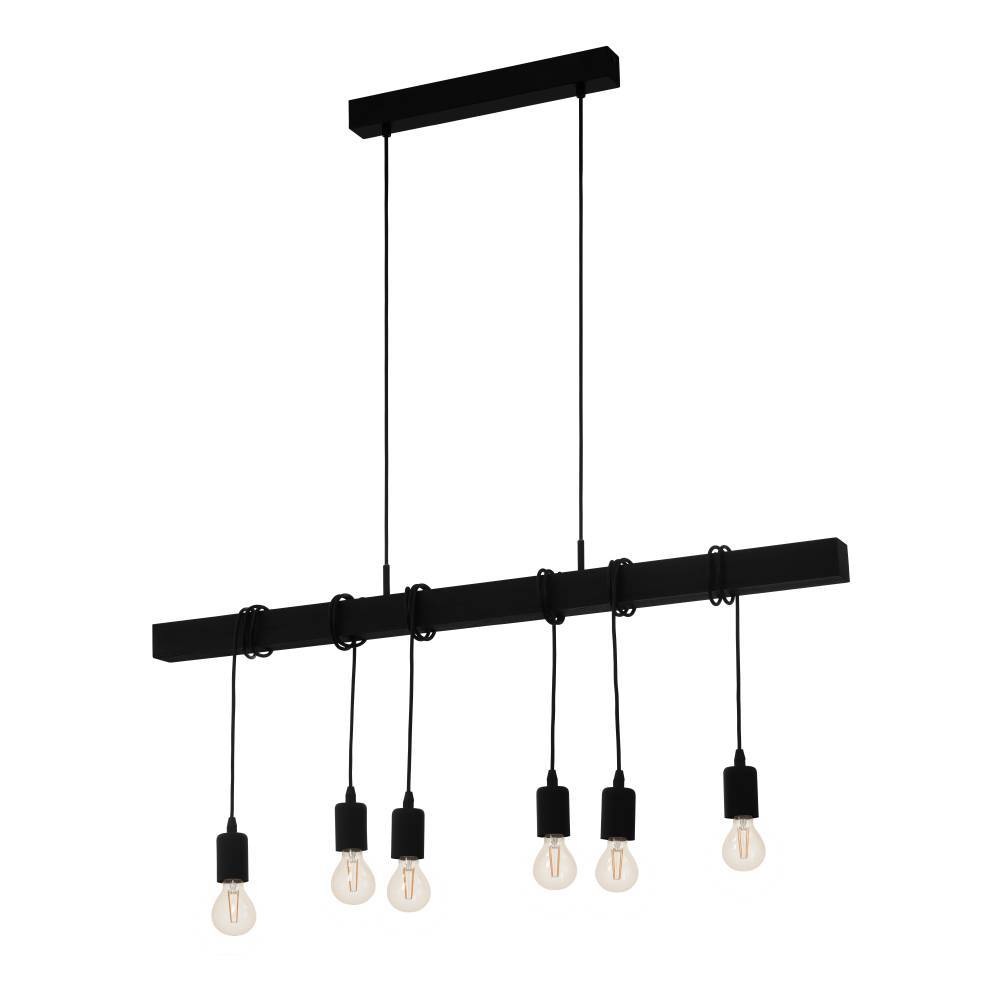 EGLO Hängeleuchte »TOWNSHEND Hängelampe Vintage, Holz und Stahl, IP20, E27, günstig online kaufen