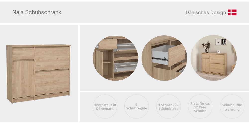 INOSIGN Schuhschrank »Naia Schuhaufbewahrung, Schuhkommode, Schuhregal, Mod günstig online kaufen