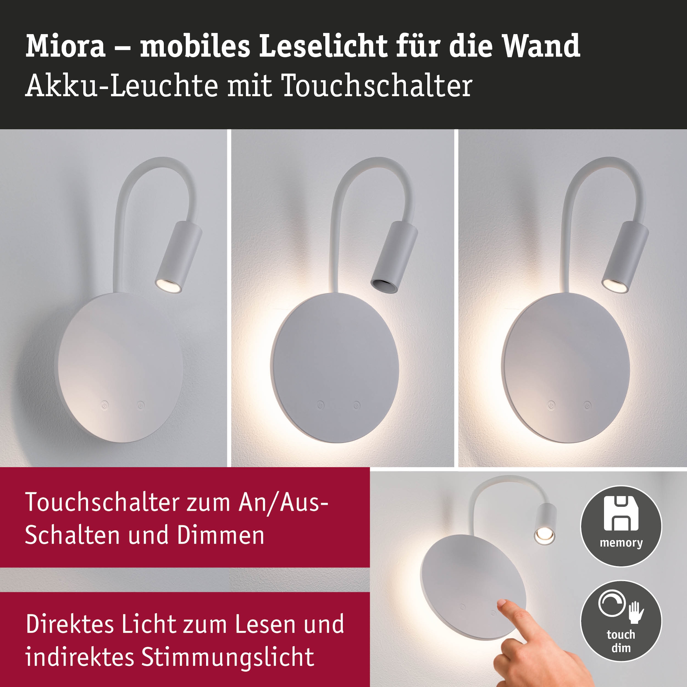 Paulmann LED Wandleuchte »Miora 1,3W« LED-Modul 1 Stk. Dimmbar