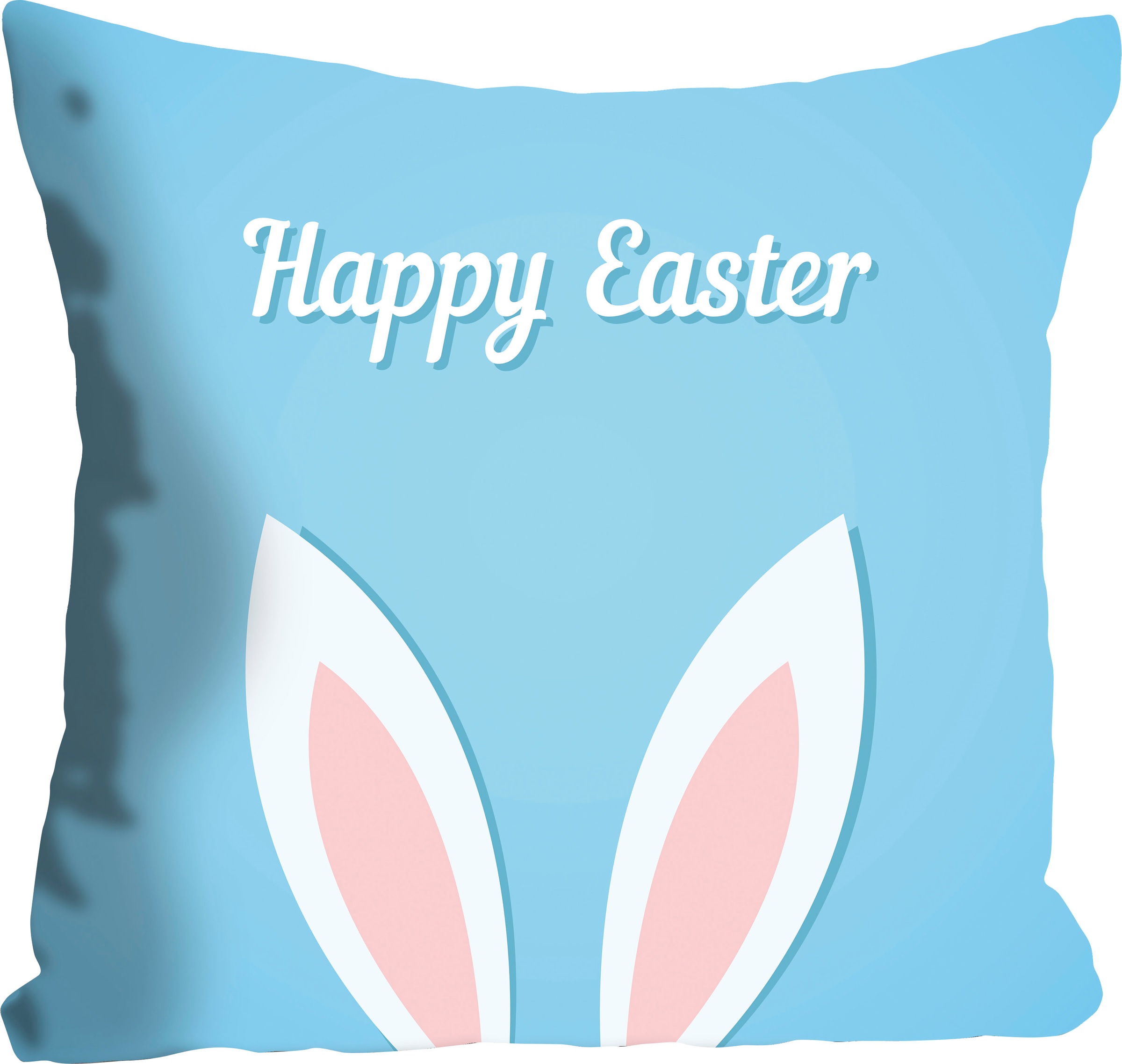 queence Dekokissen »Happy Easter blue«, mit einem österlichen Schriftzug, K günstig online kaufen