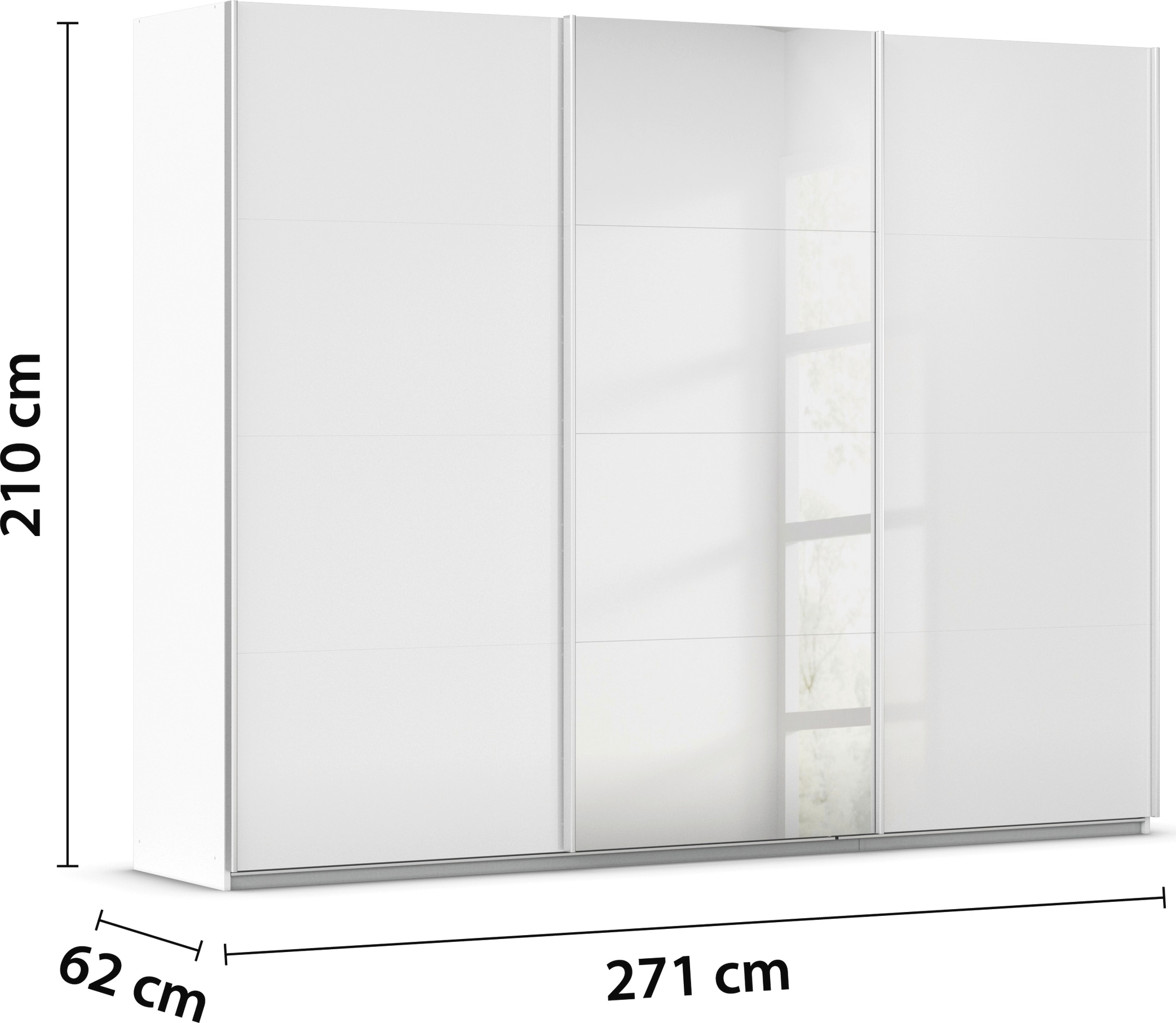 rauch Schwebetürenschrank »Kleiderschrank Schrank Garderobe AGORDO«, Top Innenausstattung, in 4 Breiten und 2 Höhen MADE IN GERMANY