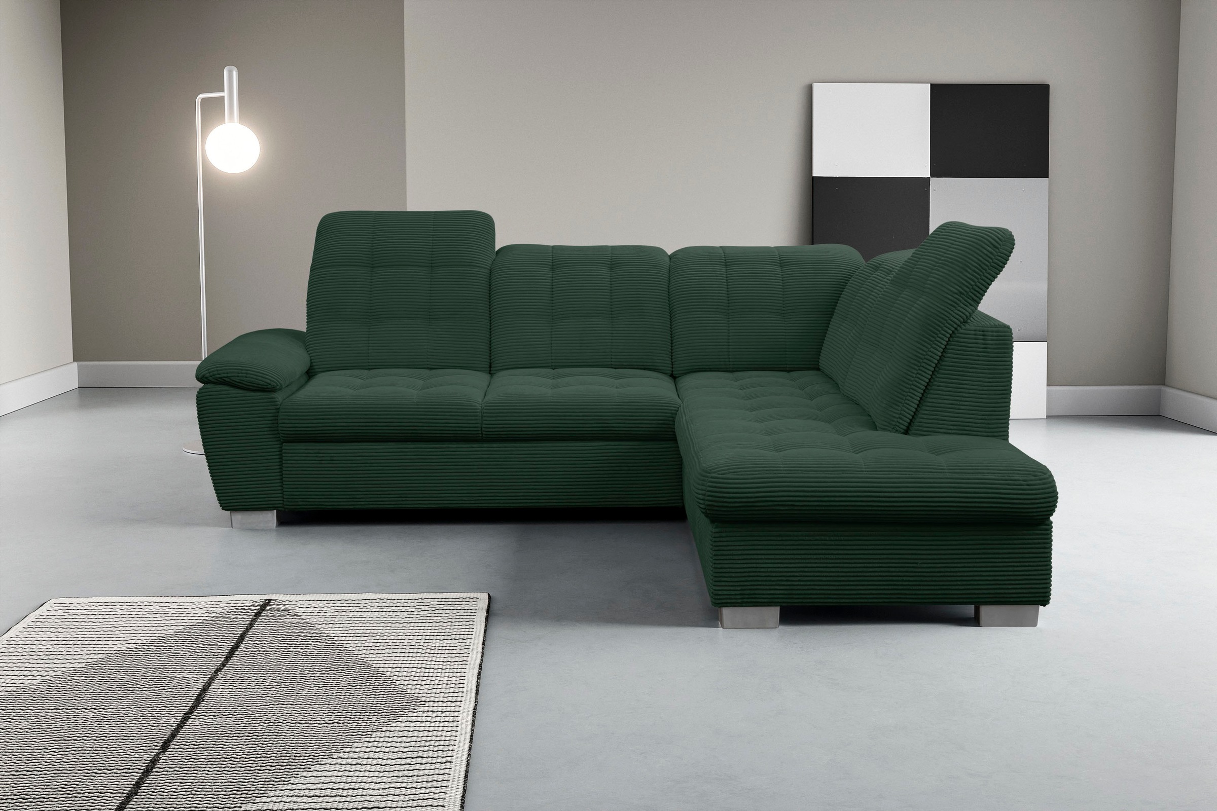 WERK2 Ecksofa »Bonny inkl. Kopfteilverstellung, Bettfunktion, Stauraum, L-F günstig online kaufen