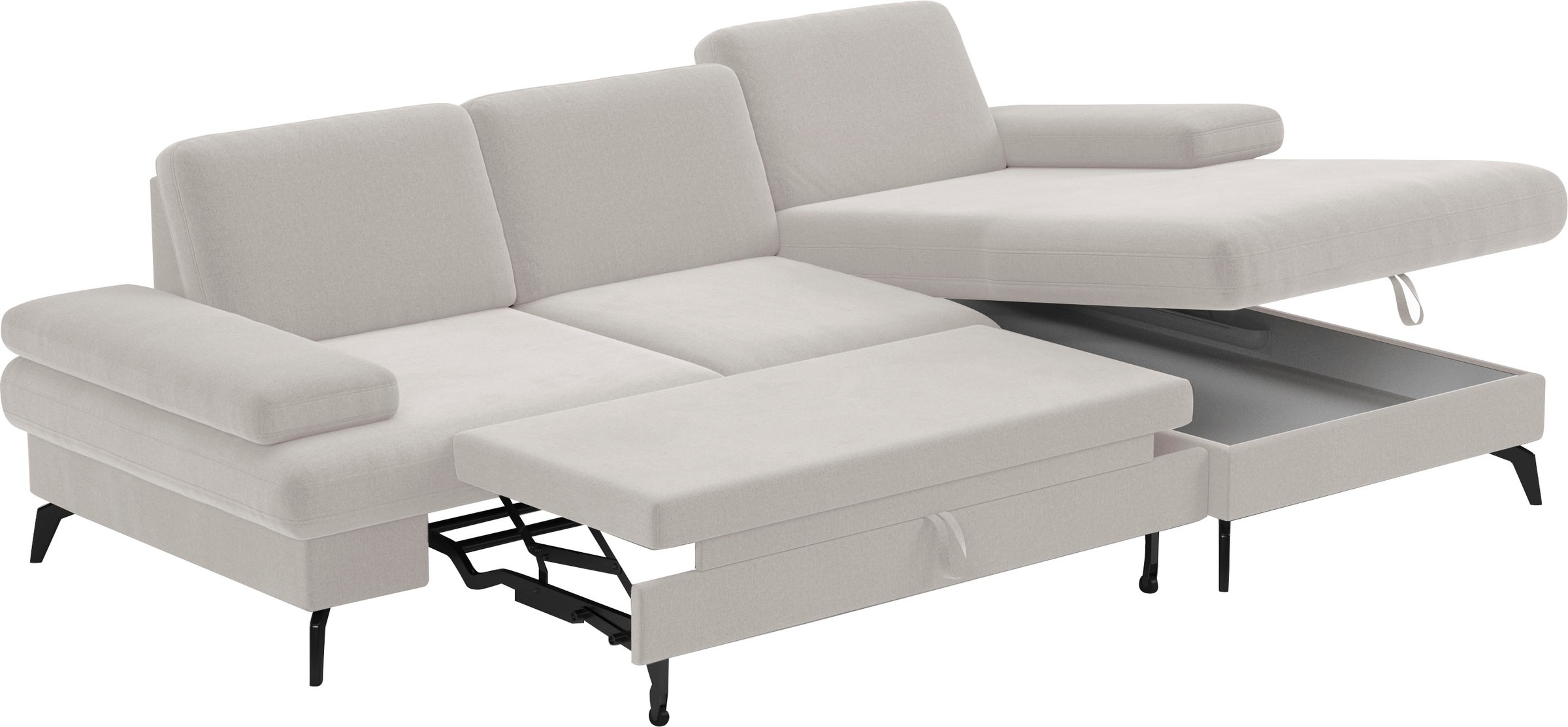 sit&more Ecksofa »Morris L-Form, inkl. Sitztiefenverstellung«, wahlweise mit Armteilverstellung, Bettfunktion & Bettkasten