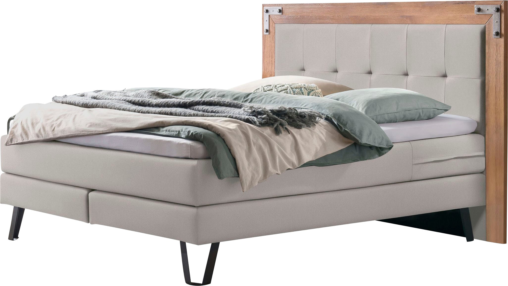 HASENA Boxspringbett Oakland, Boxspringbett, Industrial Look, Kopfteil aus günstig online kaufen